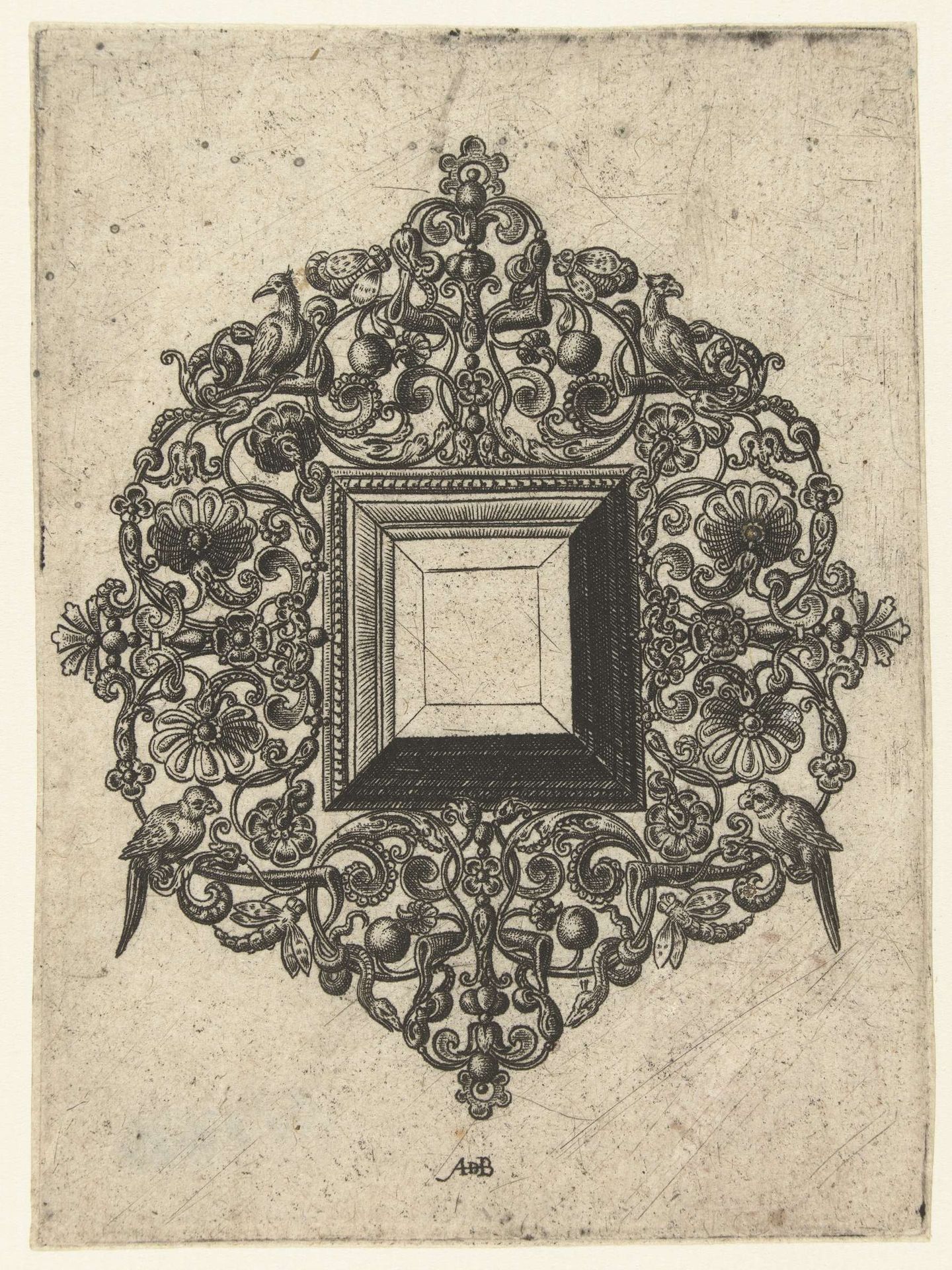 Hanger met vierkante steen by Abraham de Bruyn