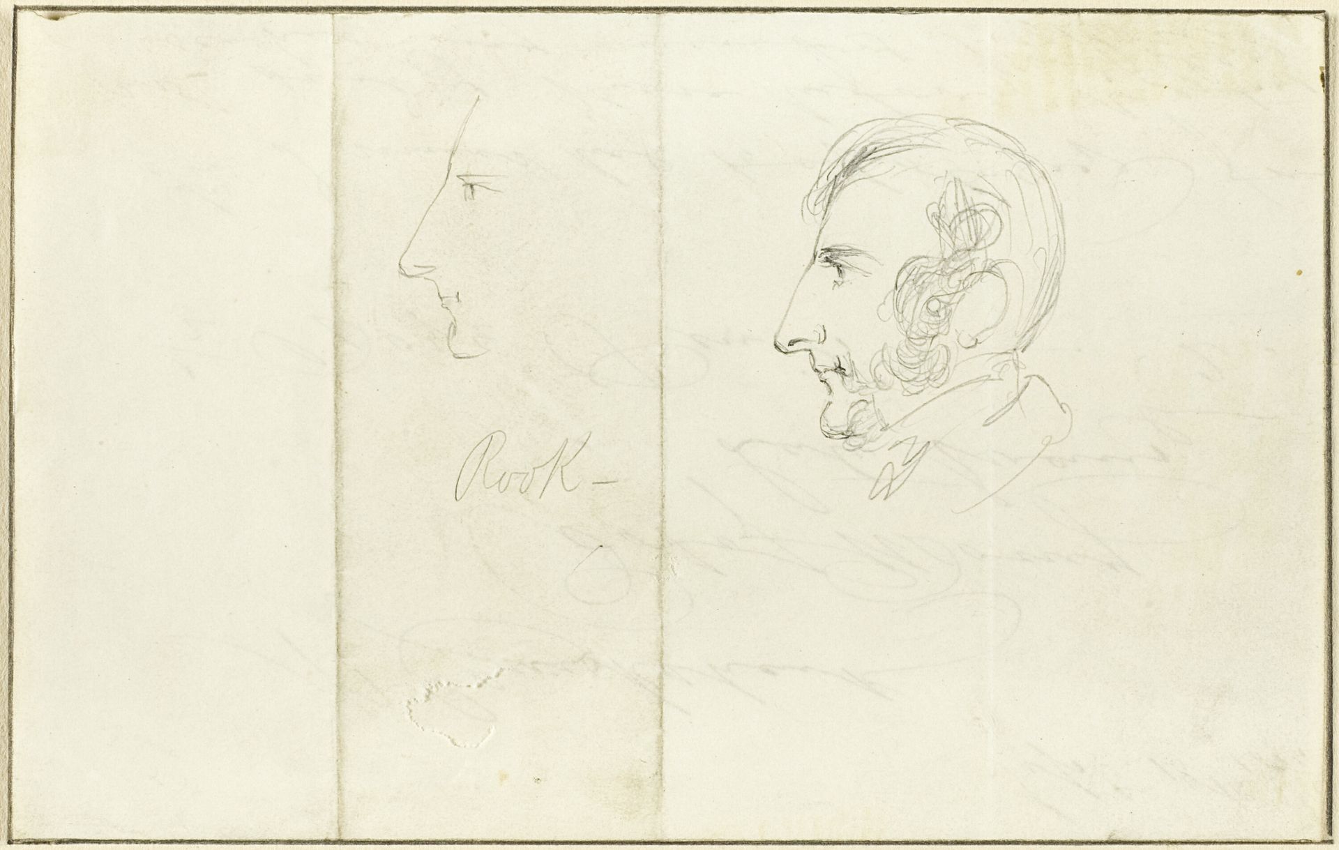 Two Self-Portraits in Profile by George Cruikshank