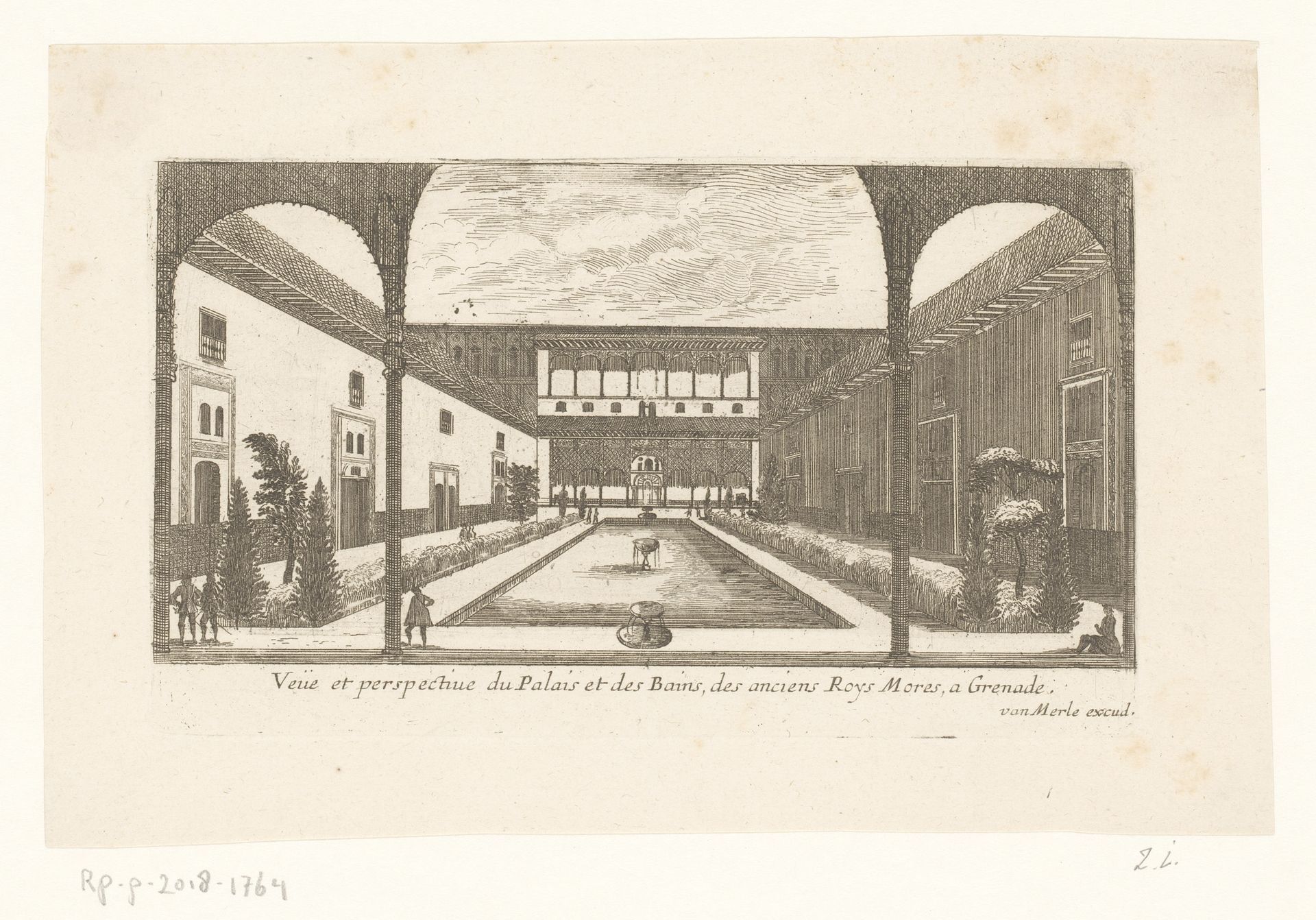 Gezicht op de baden van Alhambra, in Granada by Anonymous