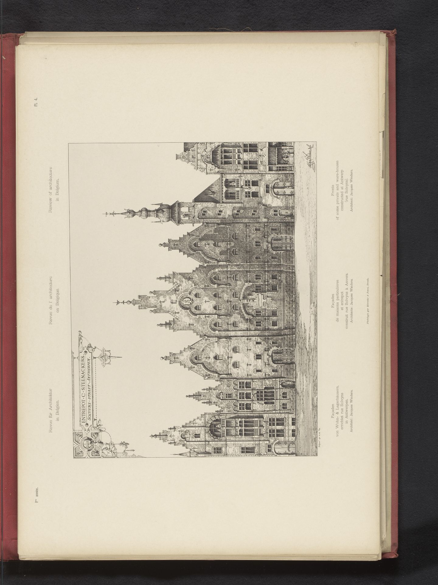Reproductie van een ontwerp van huizen en warenhuizen aan de Solvynsstraat in Antwerpen, door Jean-Jacques Winders by Römmler & Jonas