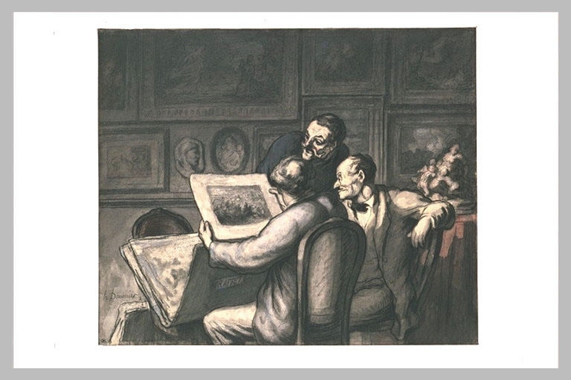 Lovers of prints by Honoré Daumier