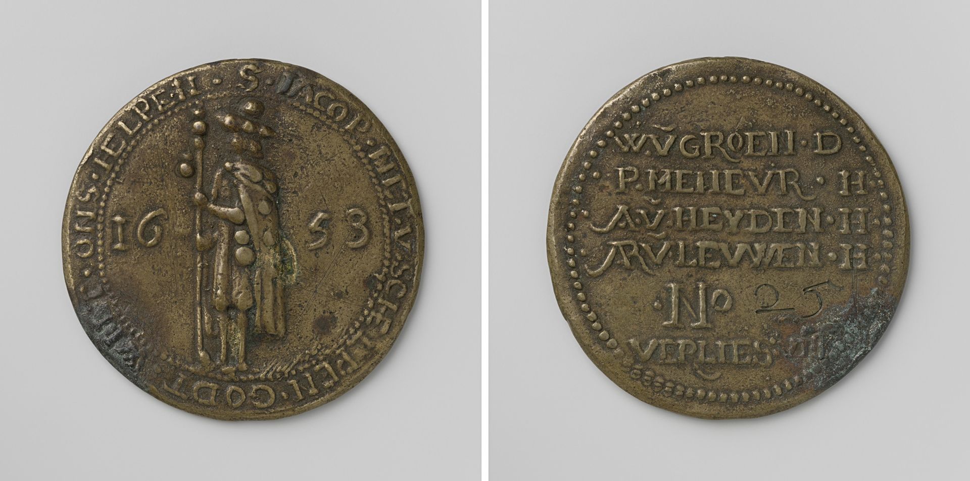 Hoedenmakersgilde van 's-Gravenhage, gildepenning met no. 25 by Anonymous