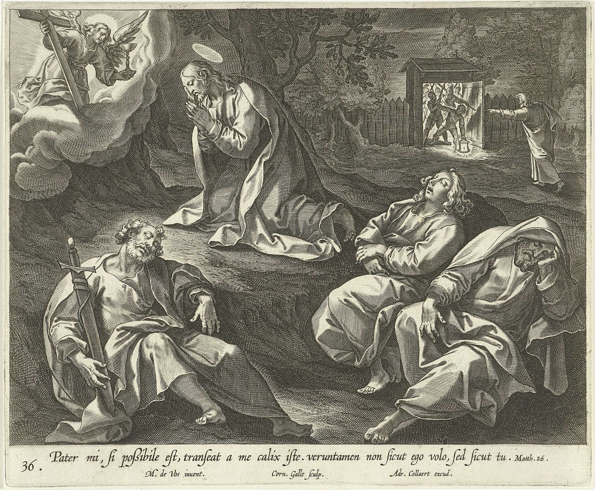 Christus in de hof van olijven by Cornelis Galle I