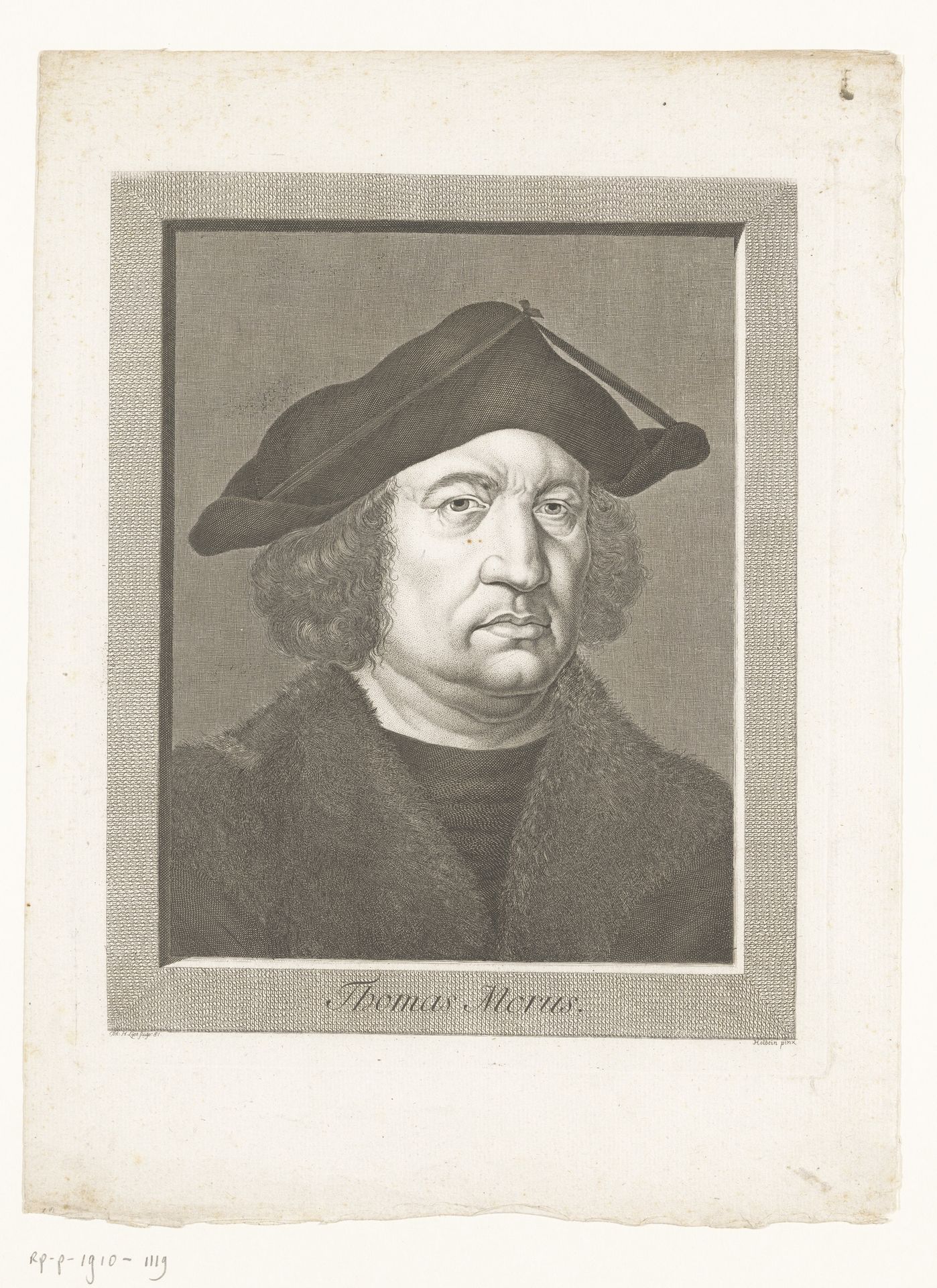 Portret van Thomas More by Johann Heinrich Lips