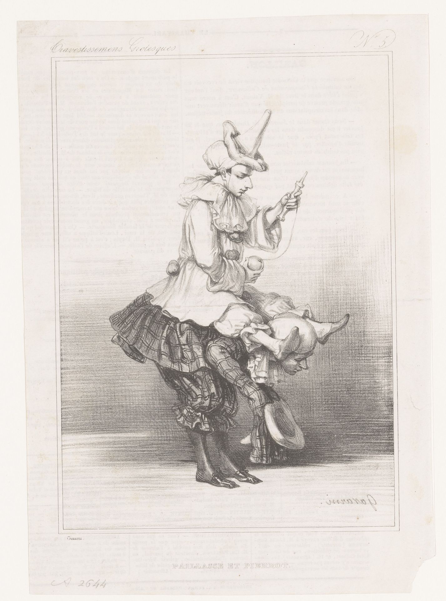 Paljas en Pierrot by Paul Gavarni