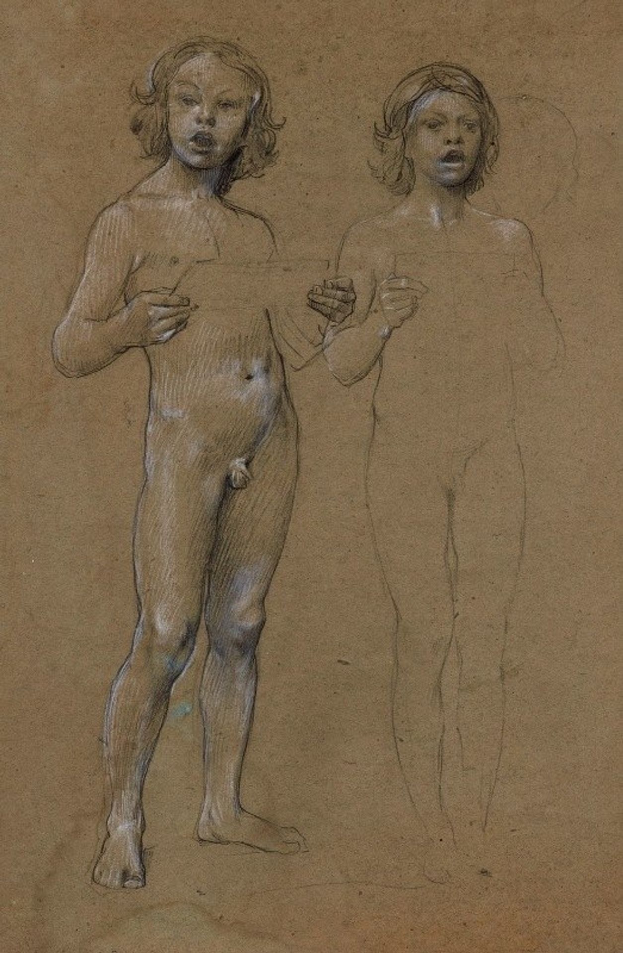 Deux garçons nus chantant by Luc-Olivier Merson