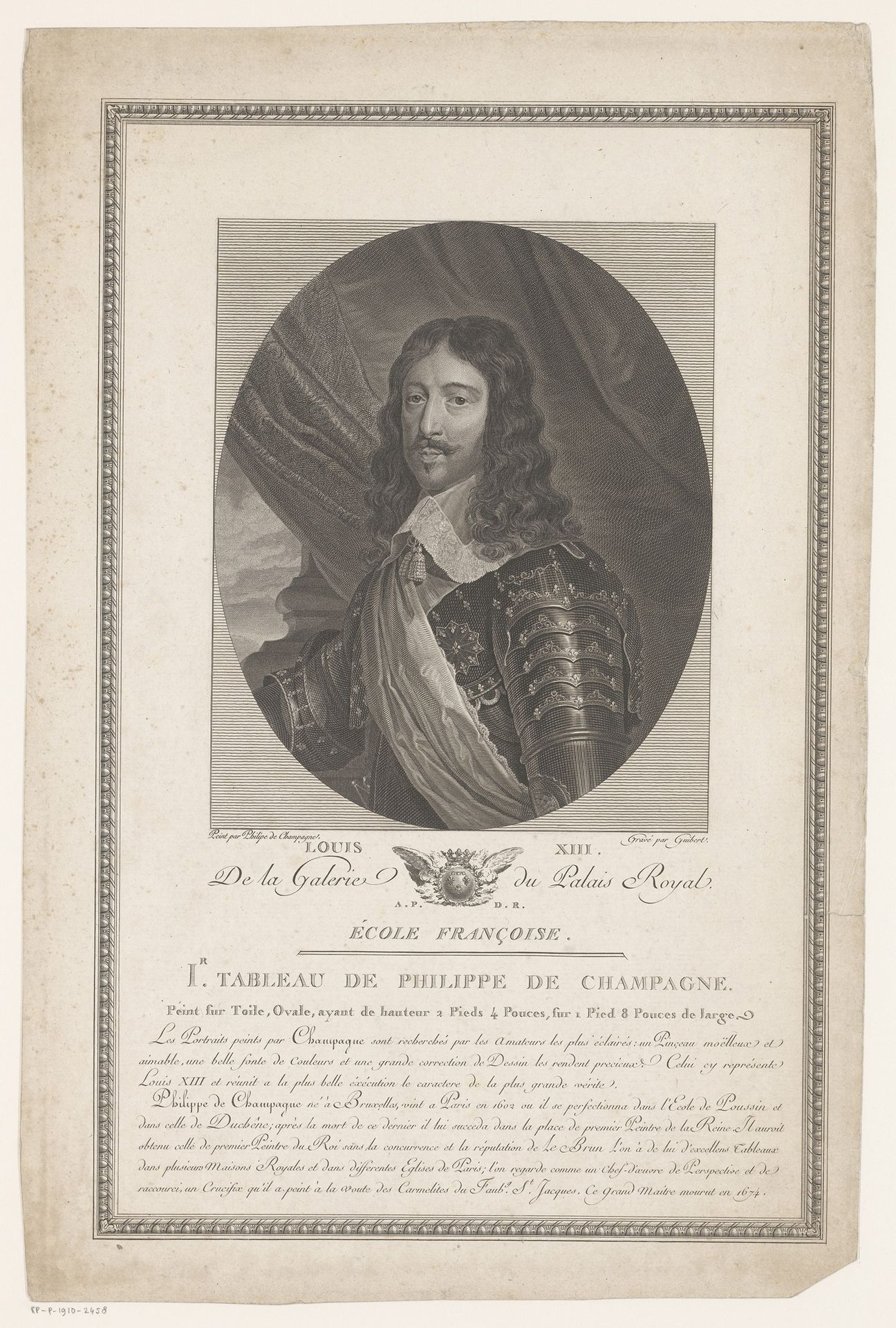Portret van Lodewijk XIII, koning van Frankrijk by François Guibert