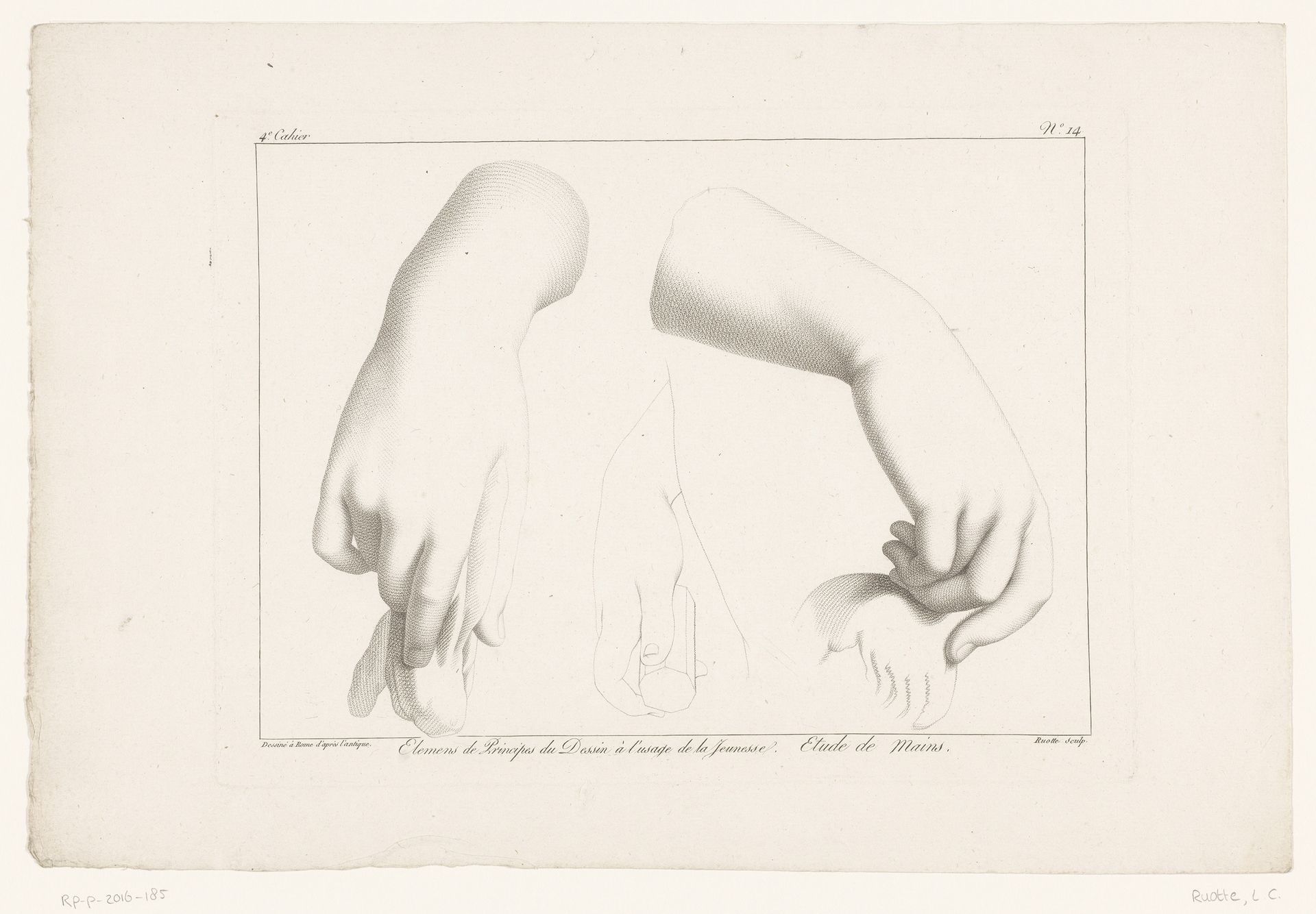 Compositie met drie handen by Louis Charles Ruotte