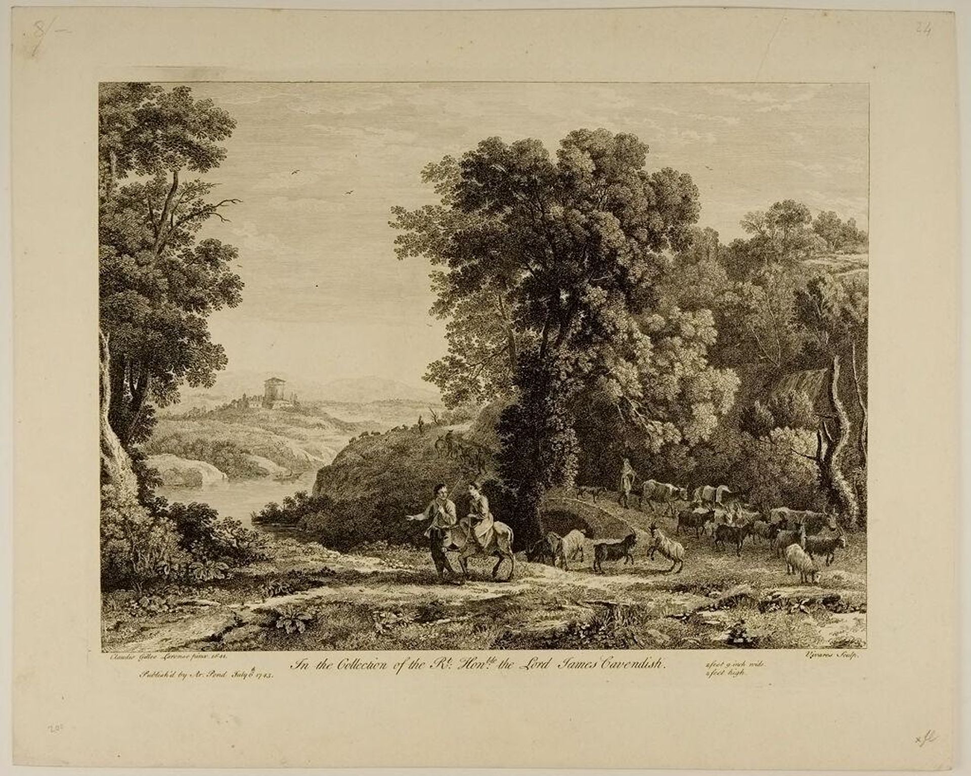 Sportsman Accompanied by a Woman on an Ass by FranÃ§ois Vivares