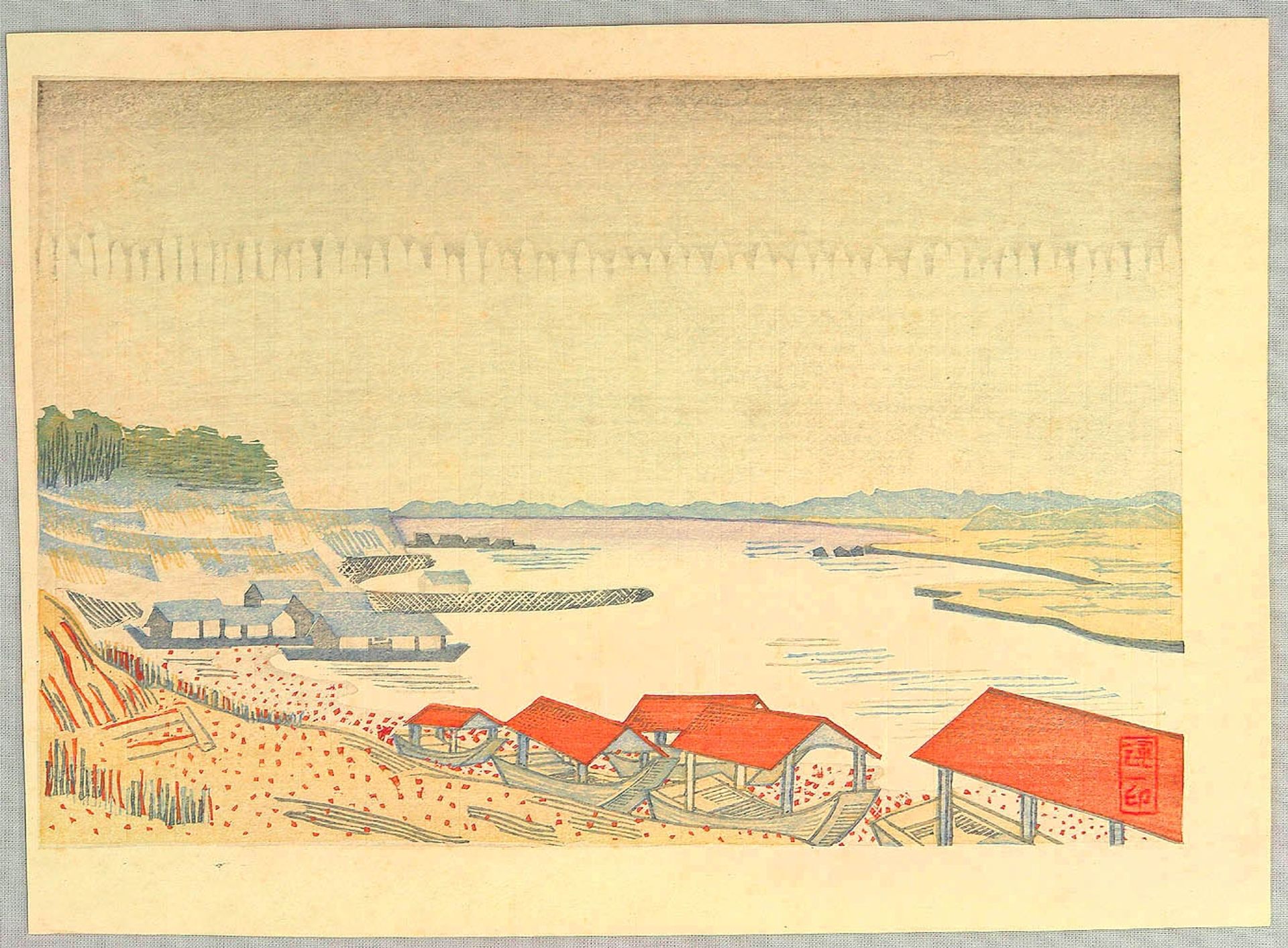 Tama River in Rain by Unichi Hiratsuka