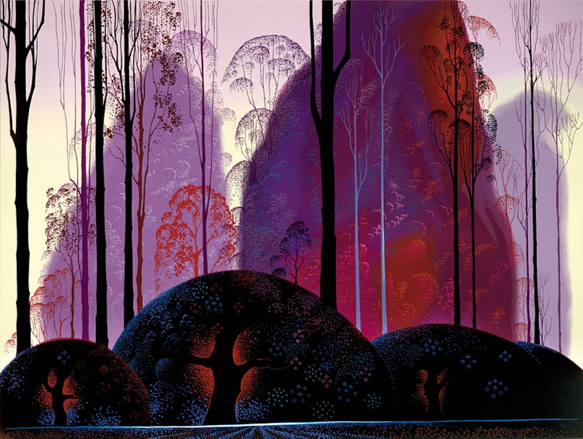 Mauve, Red and Purple by Eyvind Earle