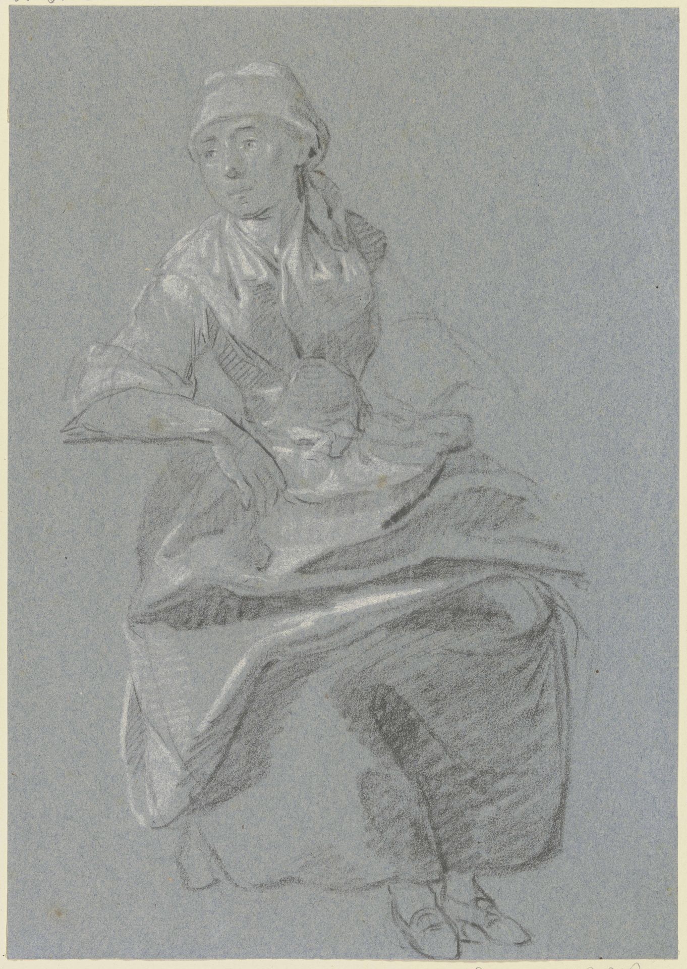 Sitting farmwoman by Georg Melchior Kraus