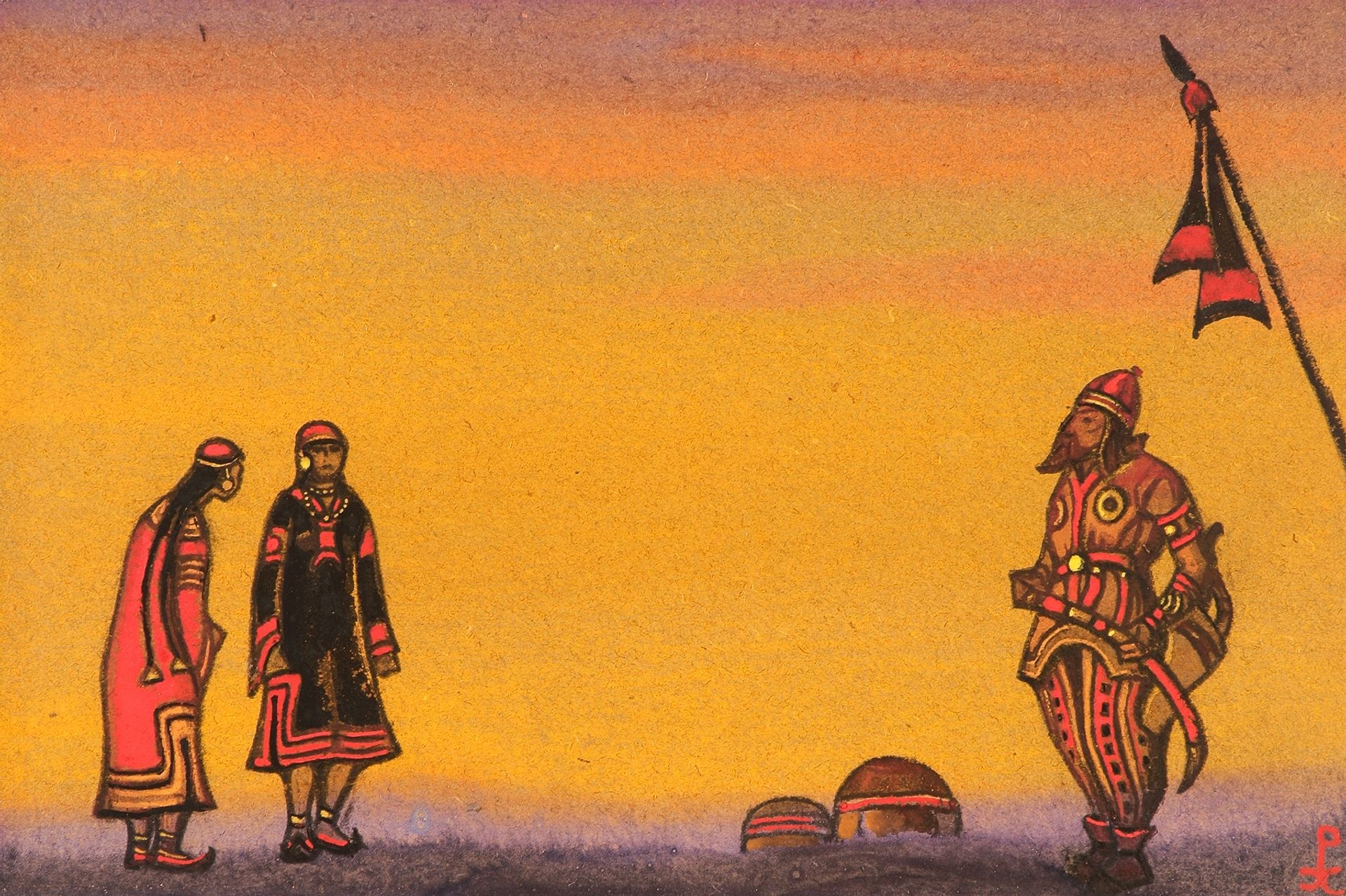Polovets and girls by Nicholas Roerich