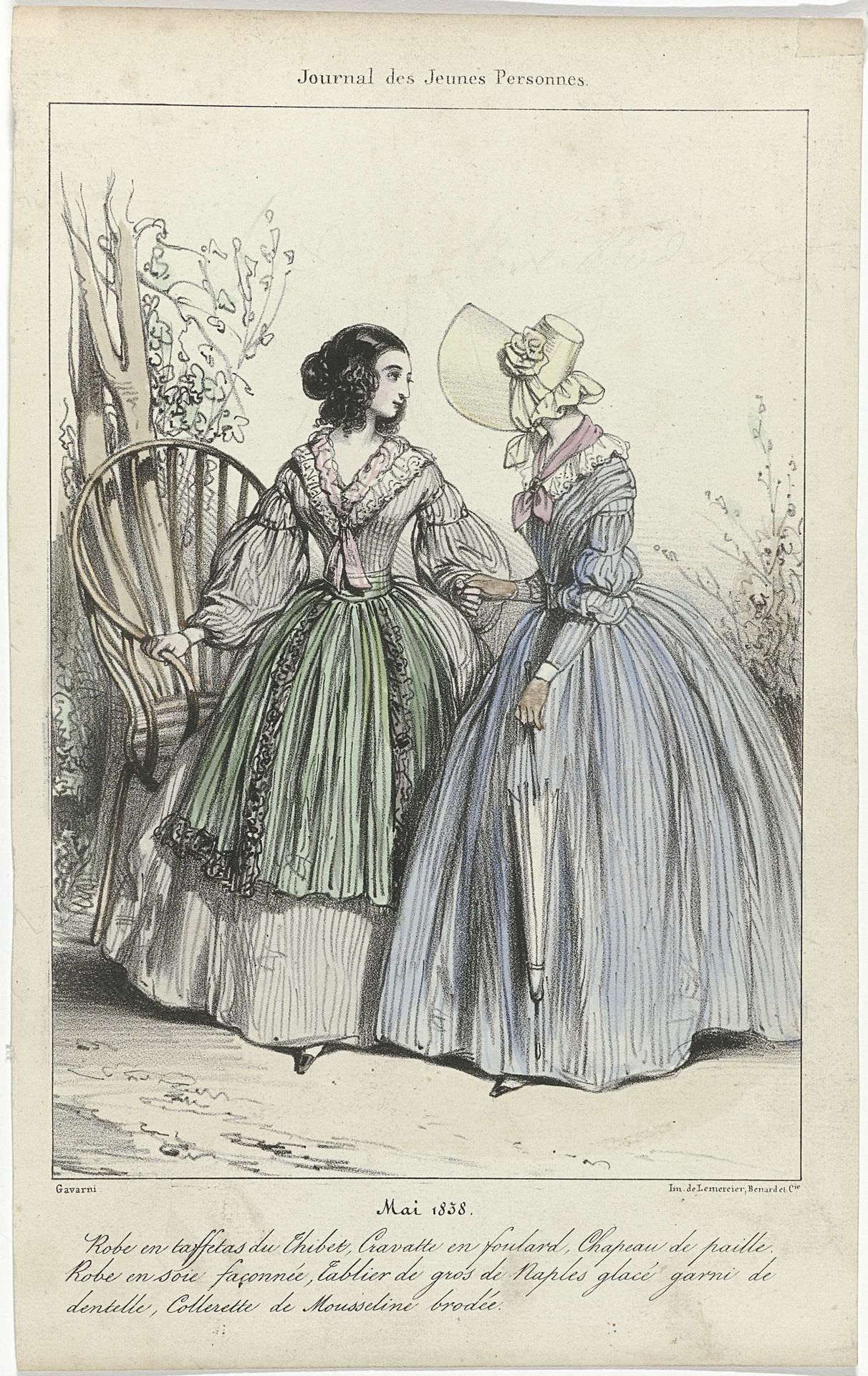 Journal des Jeunes Personnes, mai 1838 : Robe en taffetas (...) by Anonymous