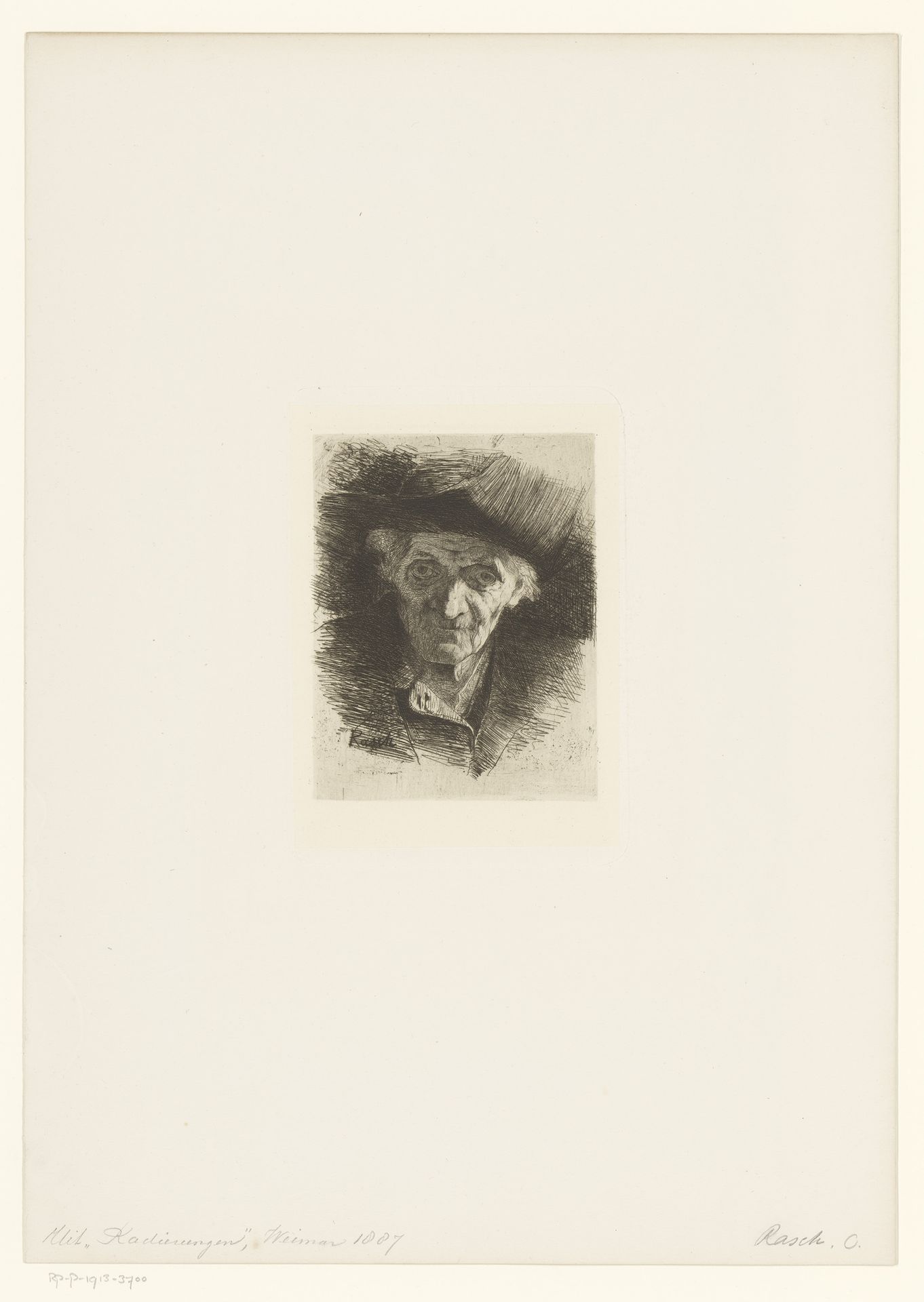 Kop van een oude man by Otto Rasch