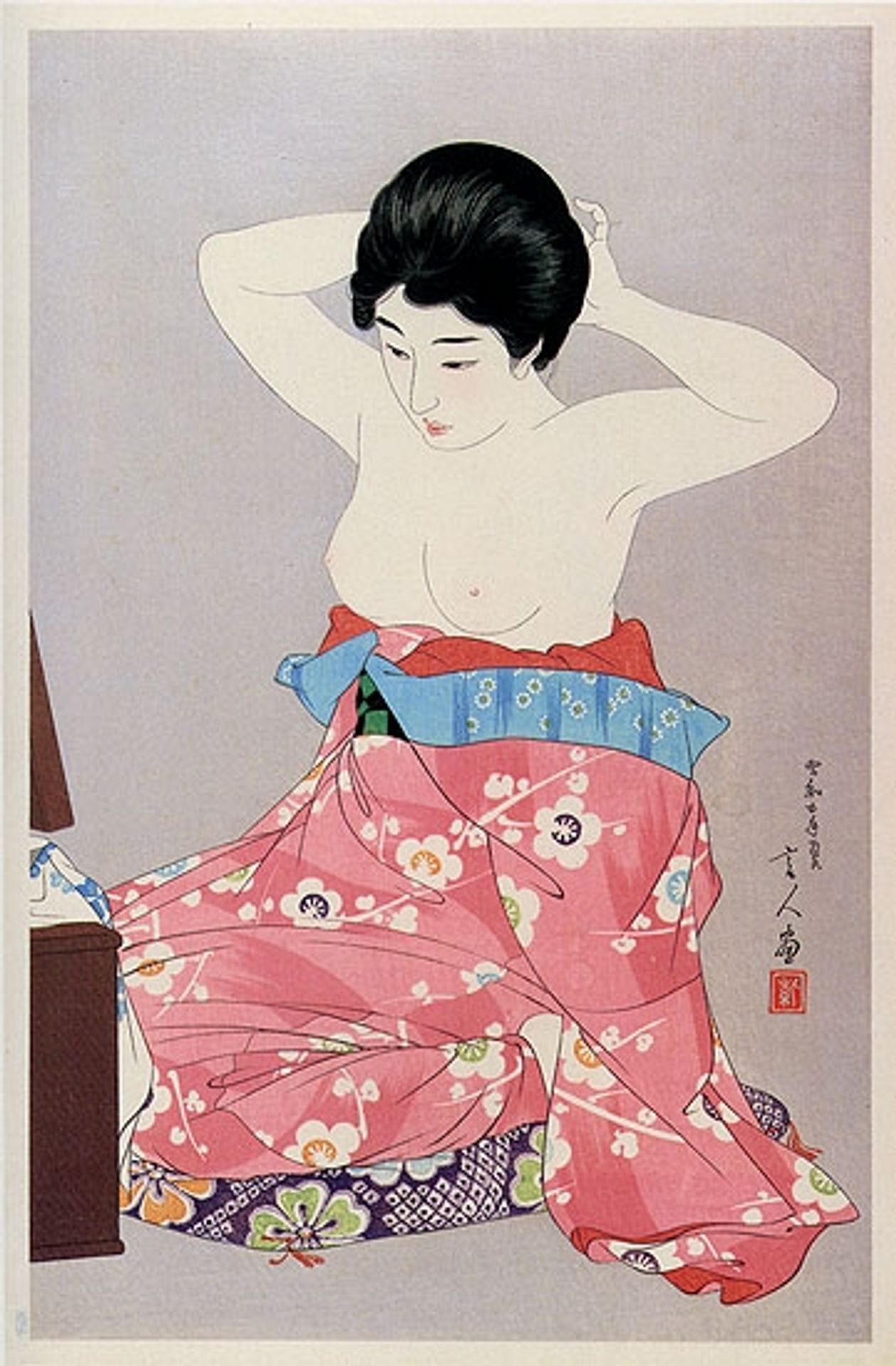 A Woman Before the Mirror by Torii Kotondo
