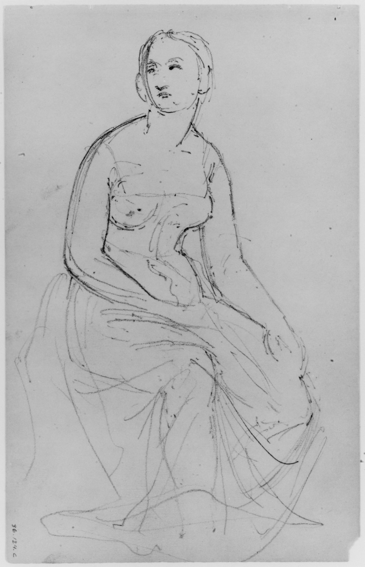 Portrait of a Woman (from Sketchbook) by Daniel Huntington