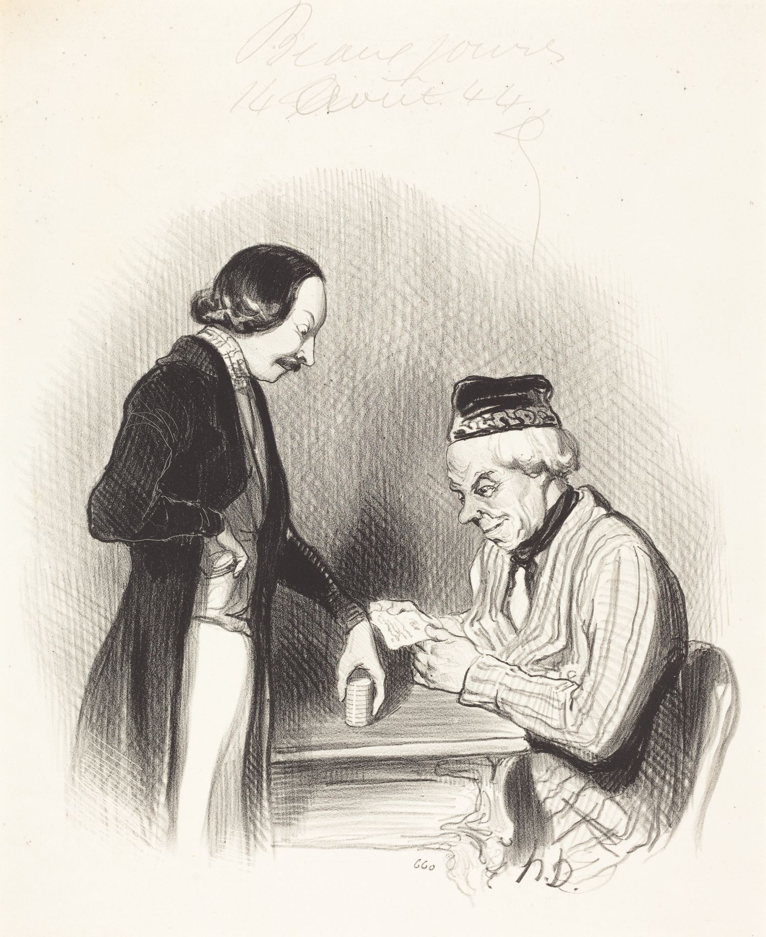 L'Escompte d'un billet by Honoré Daumier