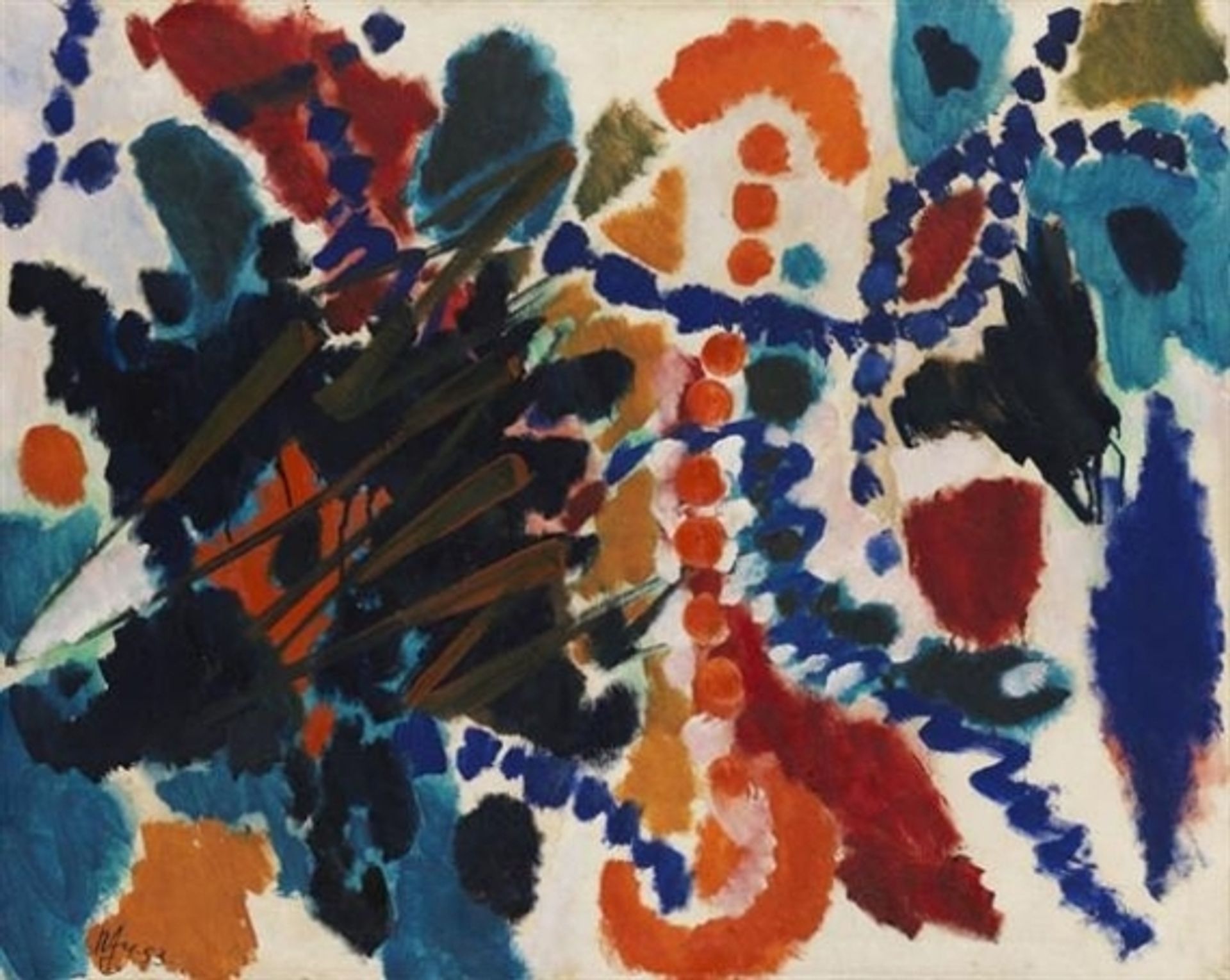 Von Goldfarben und Blau by Ernst Wilhelm Nay