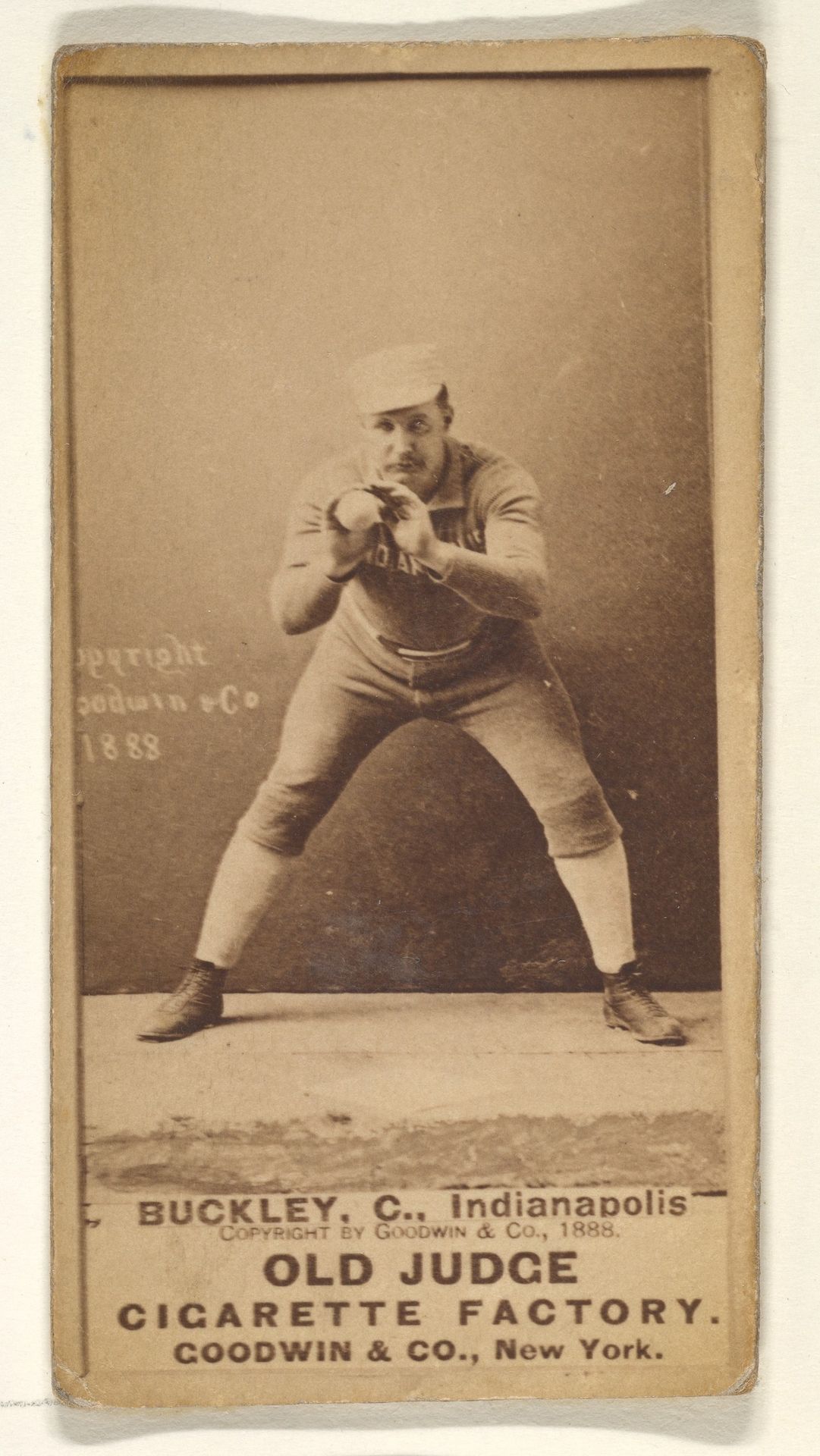 Buckley, Catcher, Indianapolis, from the Old Judge series (N172) for Old Judge Cigarettes by Goodwin & Company