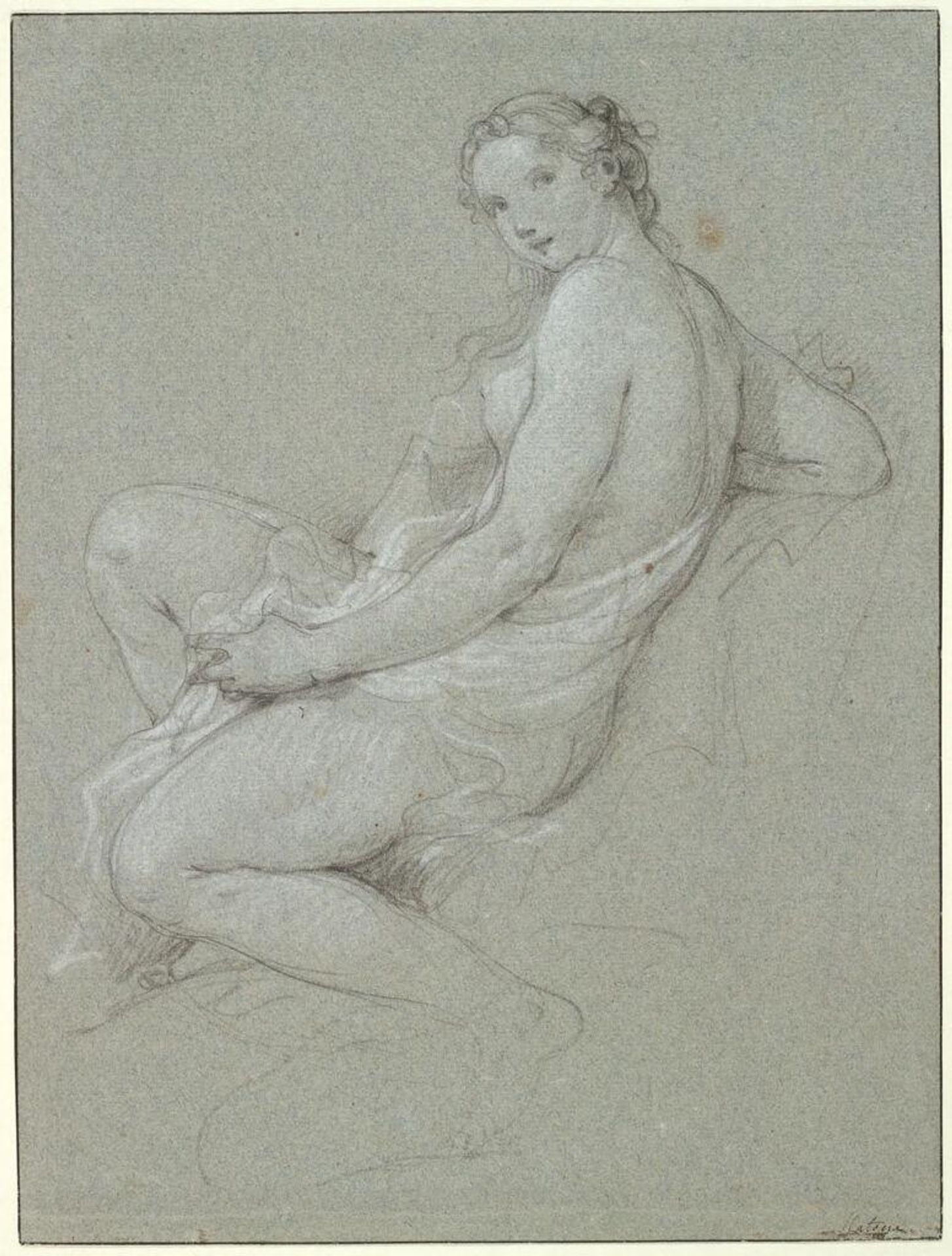 Study of a Seated Woman by Charles-Joseph Natoire