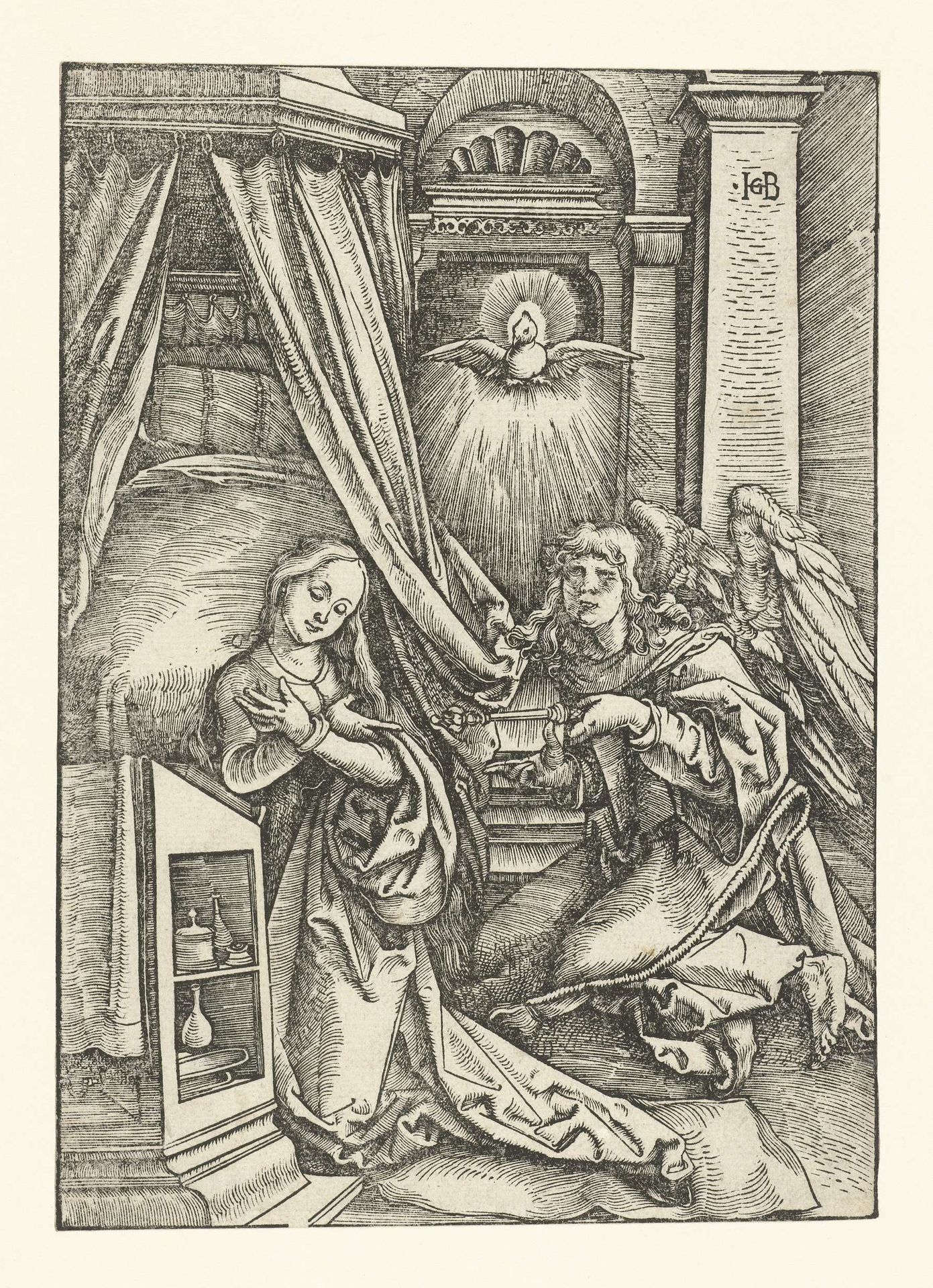 Engel Gabriël brengt boodschap aan Maria by Hans Baldung