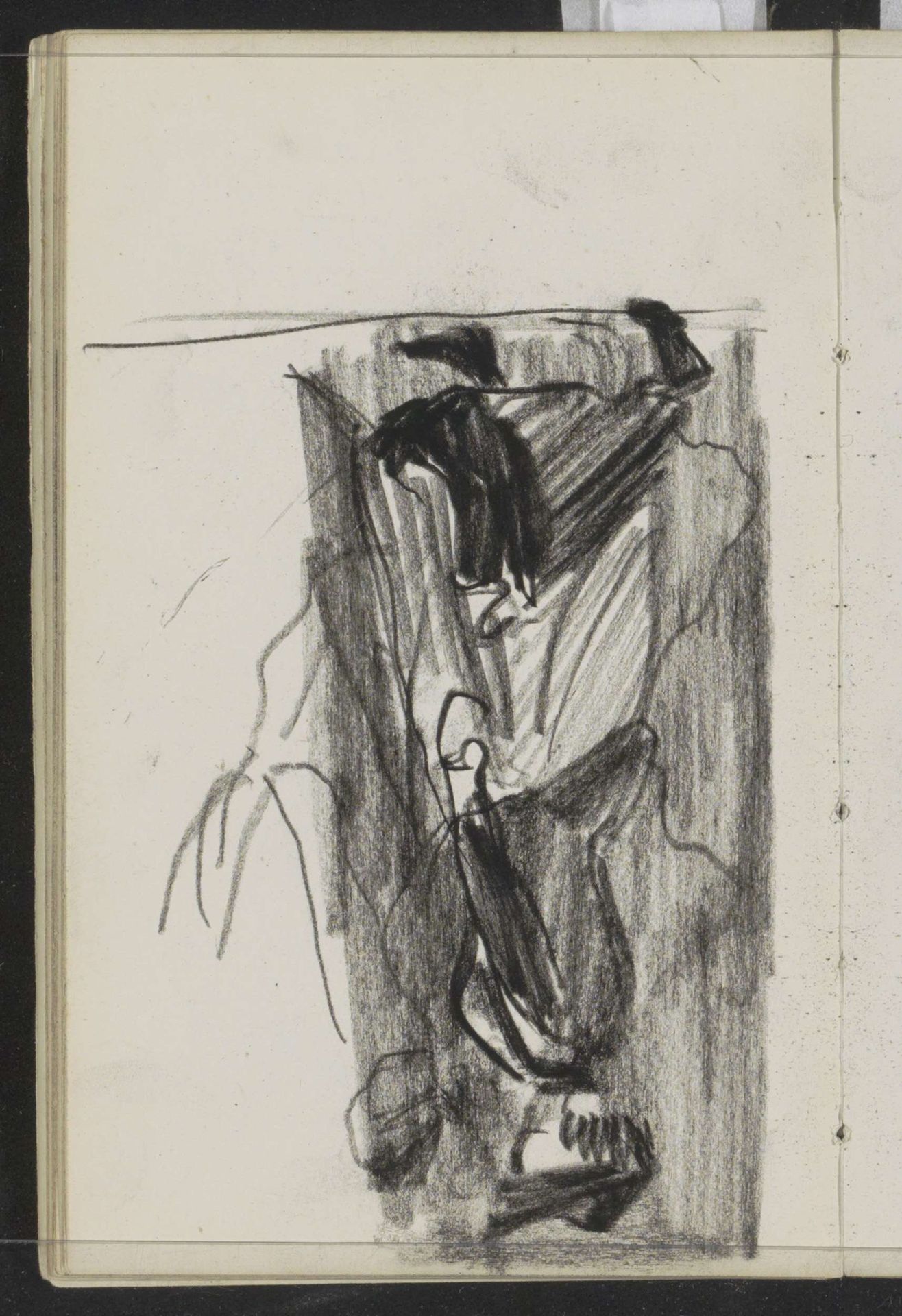 Lopende vrouw met een hoed by Carel Adolph Lion Cachet