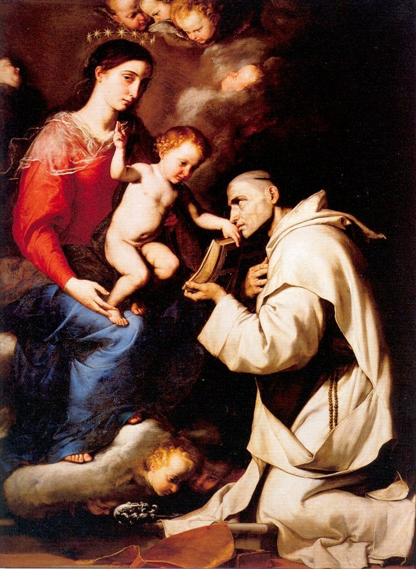 Madonna with the Christ Child and Saint Bruno by Jusepe de Ribera