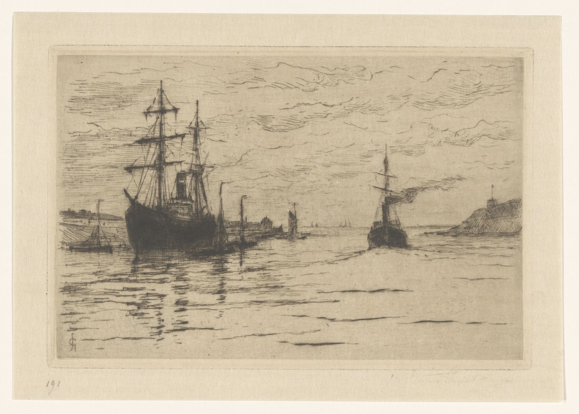 Haven in IJmuiden by Carel Nicolaas Storm van 's-Gravesande