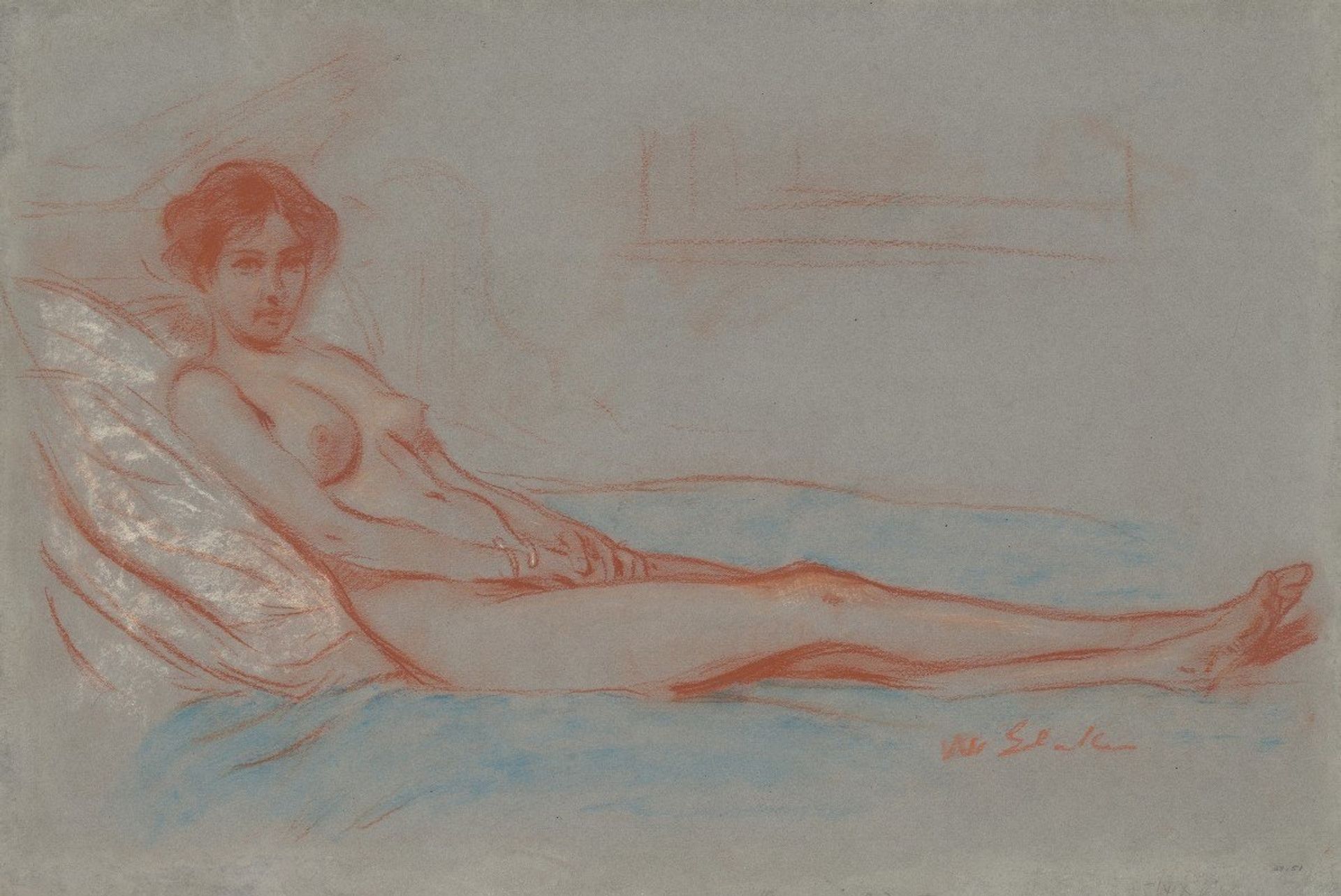 Reclining Female Nude by William James Glackens