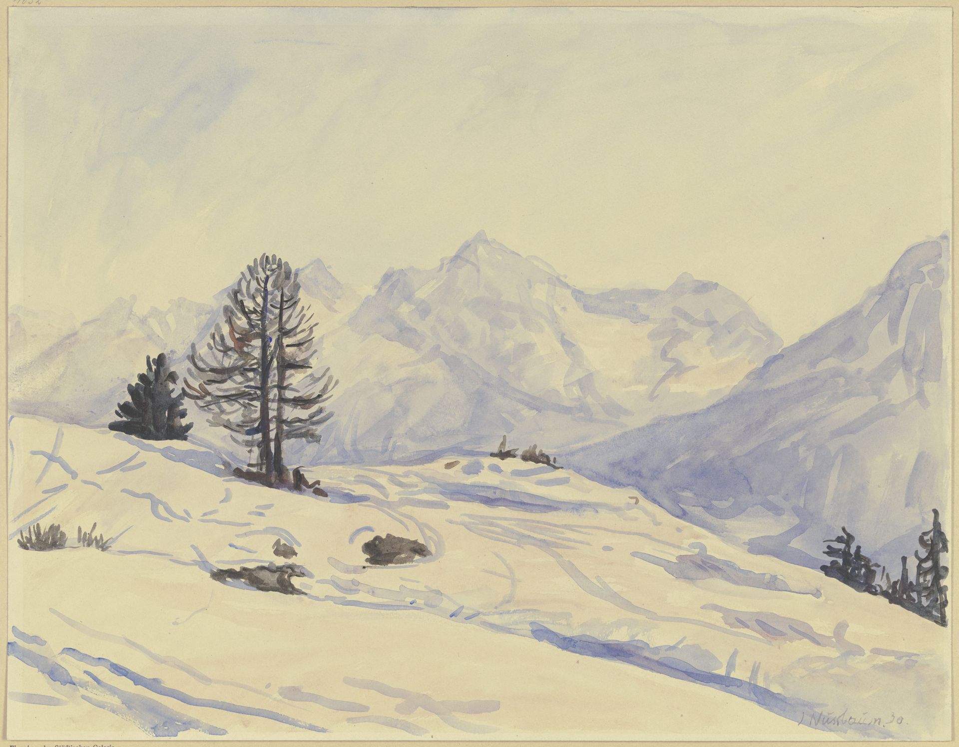 Winterlandschaft, Unterengadin by Jakob Nussbaum