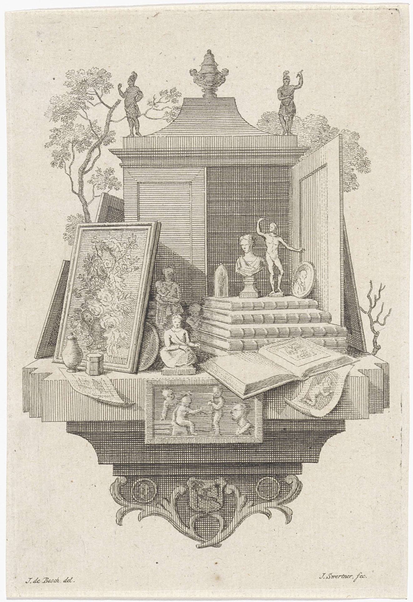 Vignet met boeken by Johannes Swertner