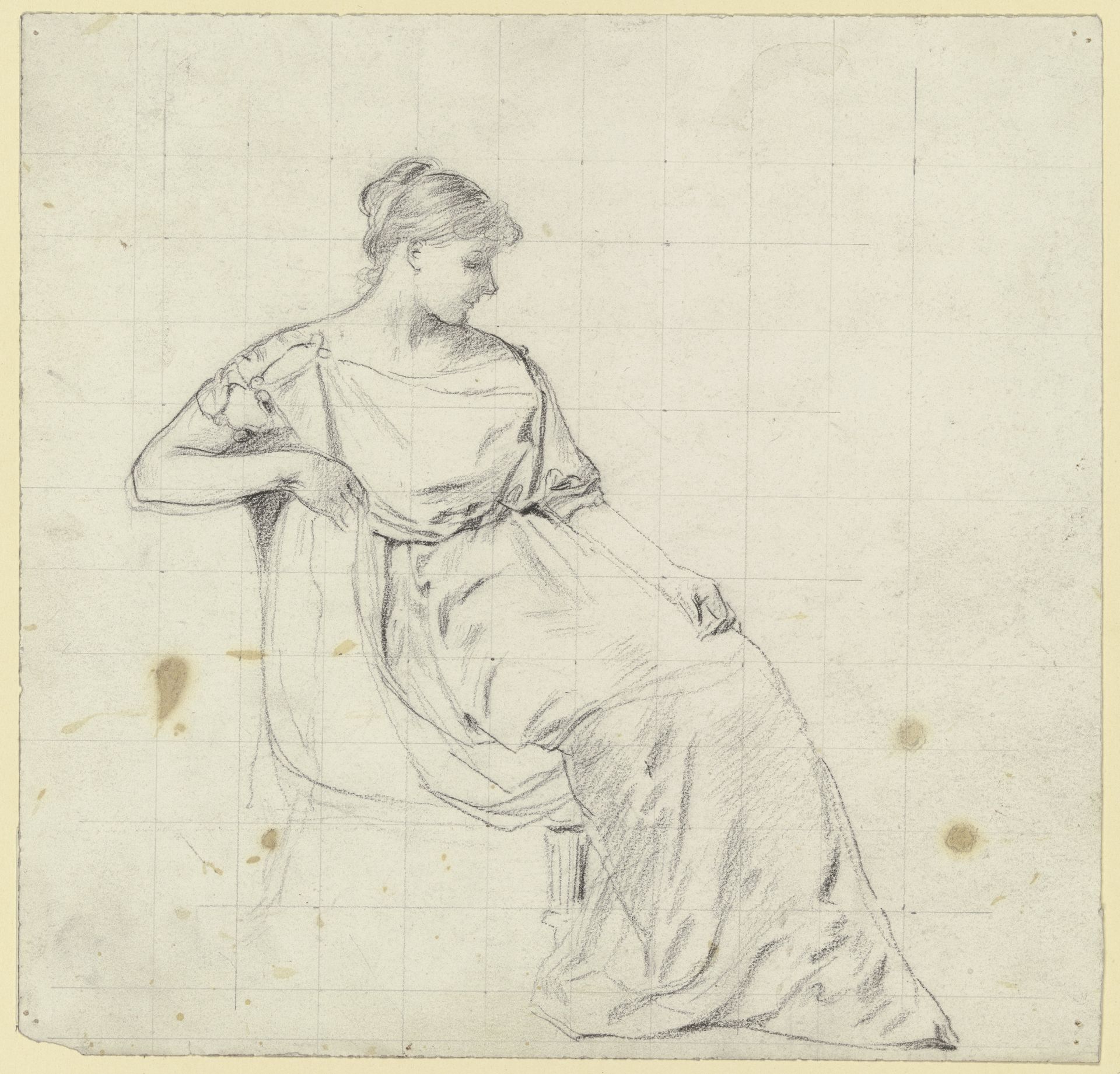 Sitzende aus der _Vorbereitung zum Kostümball_ by Otto Scholderer