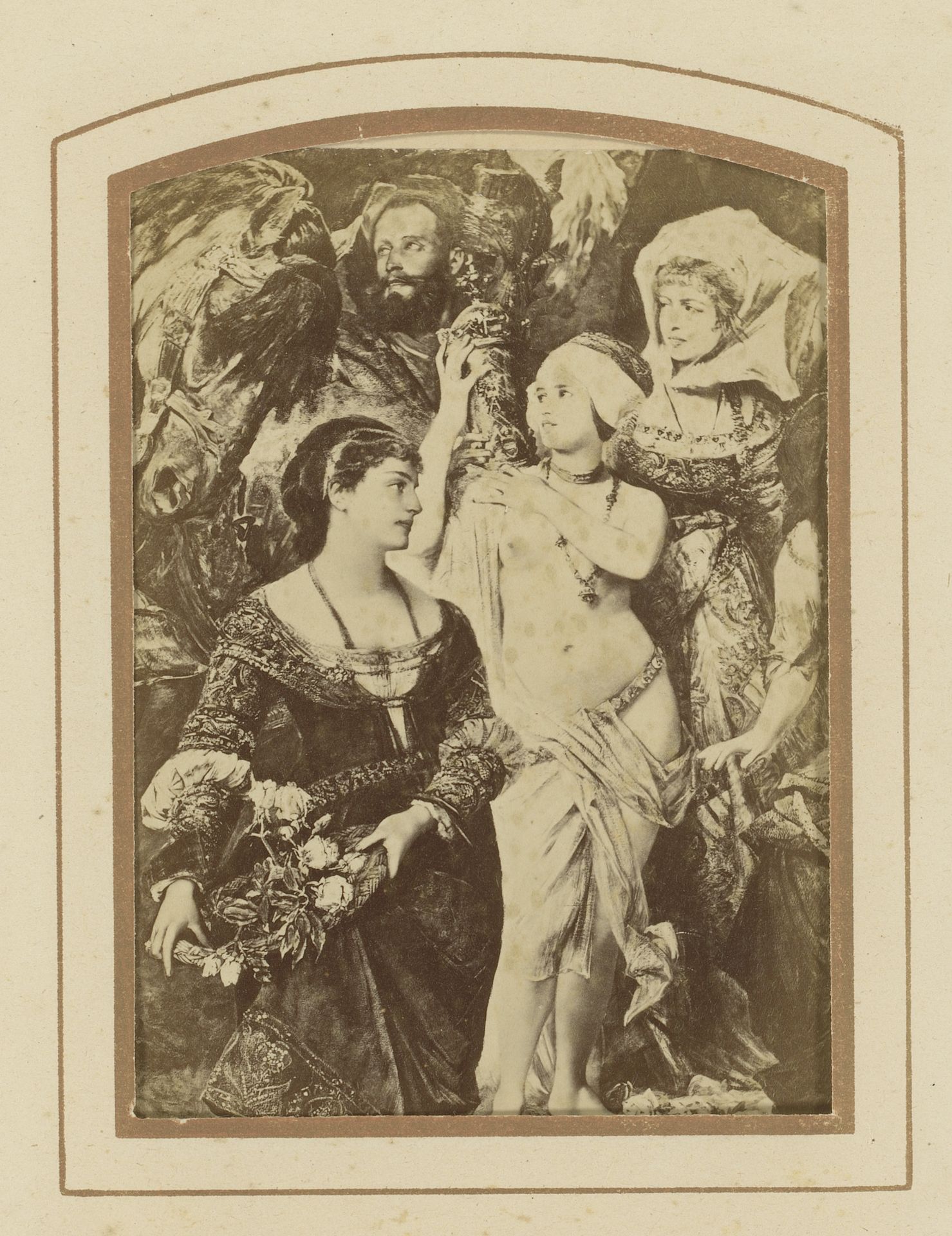 Fotoreproductie van een deel van een schilderij van de aankomst van Karel V in Antwerpen door Hans Makart by Anonymous