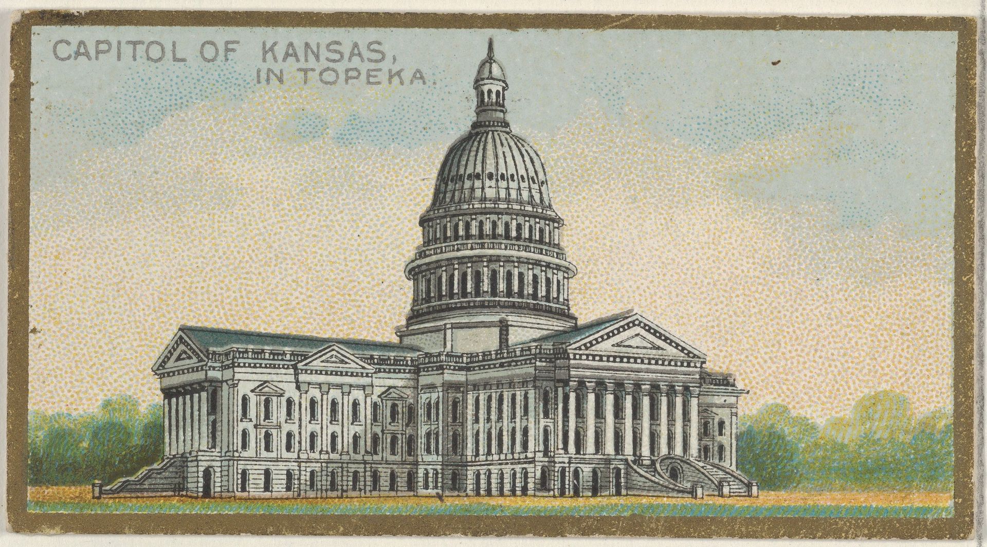 Capitol of Kansas in Topeka, from the General Government and State Capitol Buildings series (N14) for Allen & Ginter Cigarettes Brands by Allen & Ginter