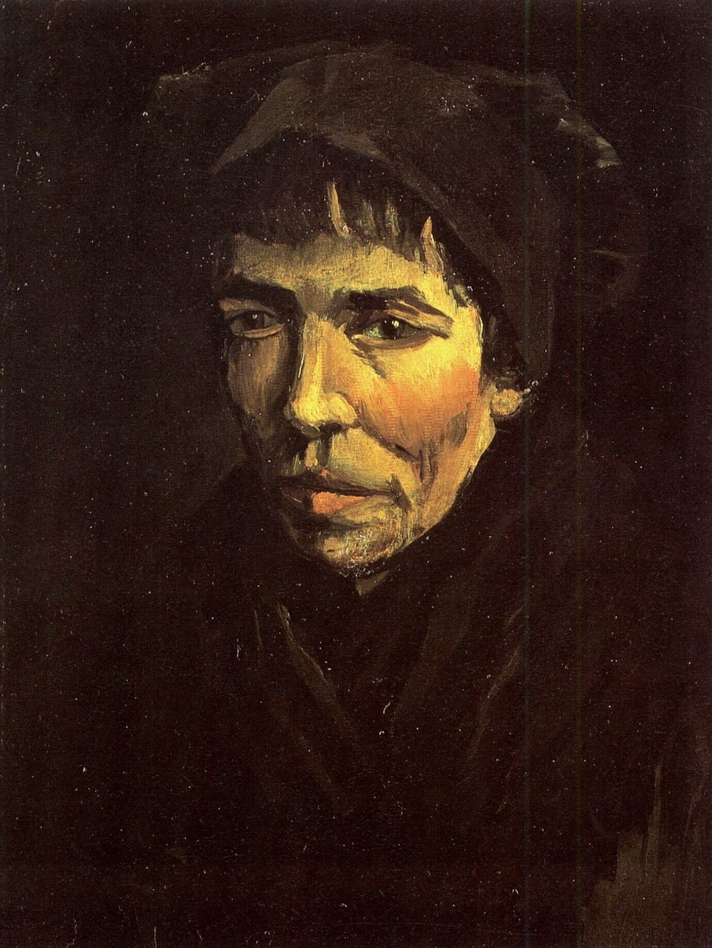 Head of a Peasant Woman with Dark Cap by Vincent van Gogh