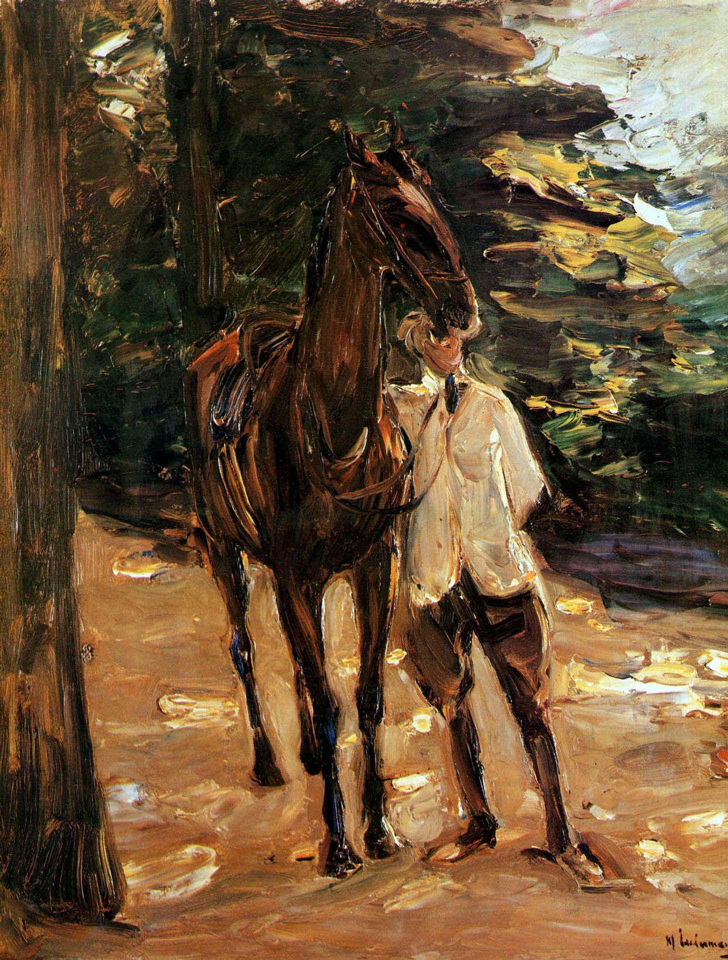 Man with horse by Max Liebermann