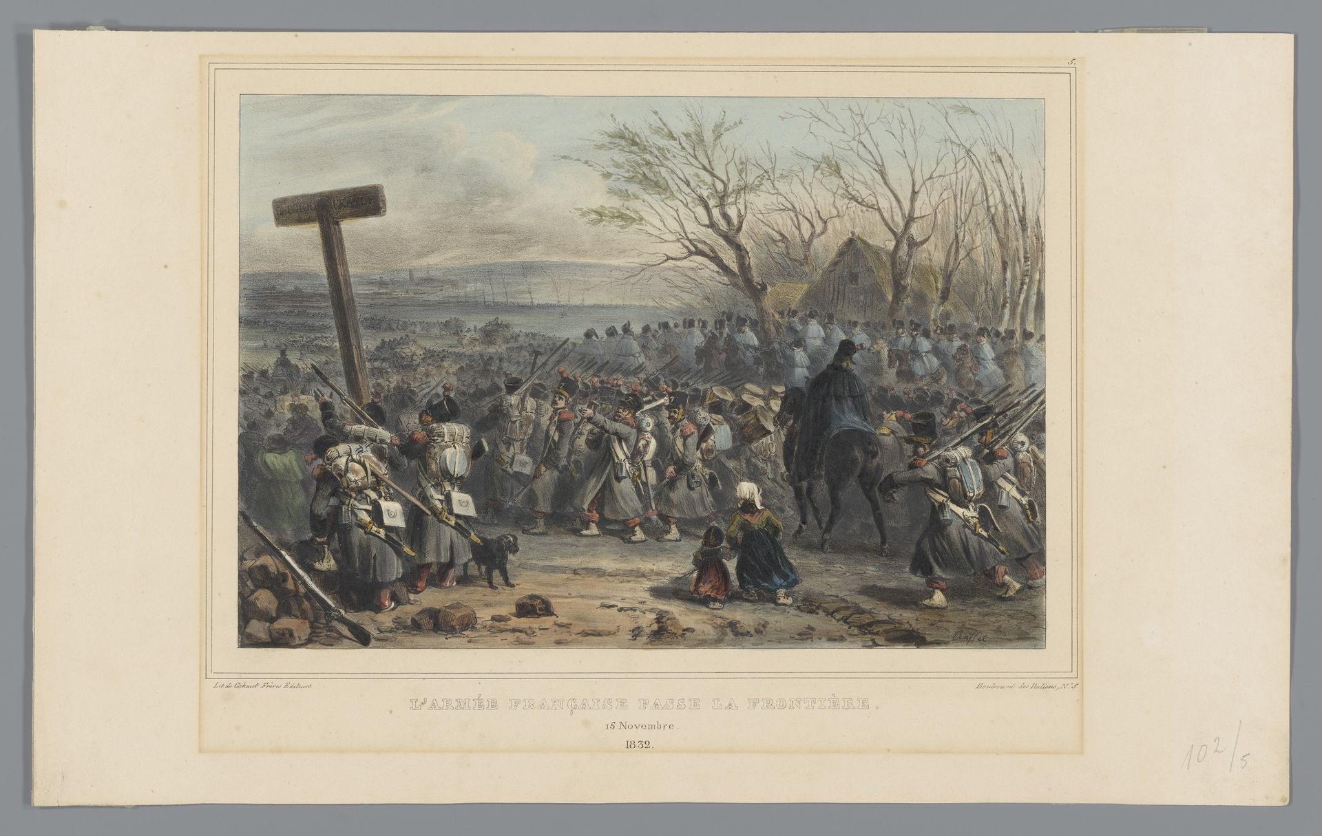 Franse leger rukt op, 1832 by Auguste Raffet