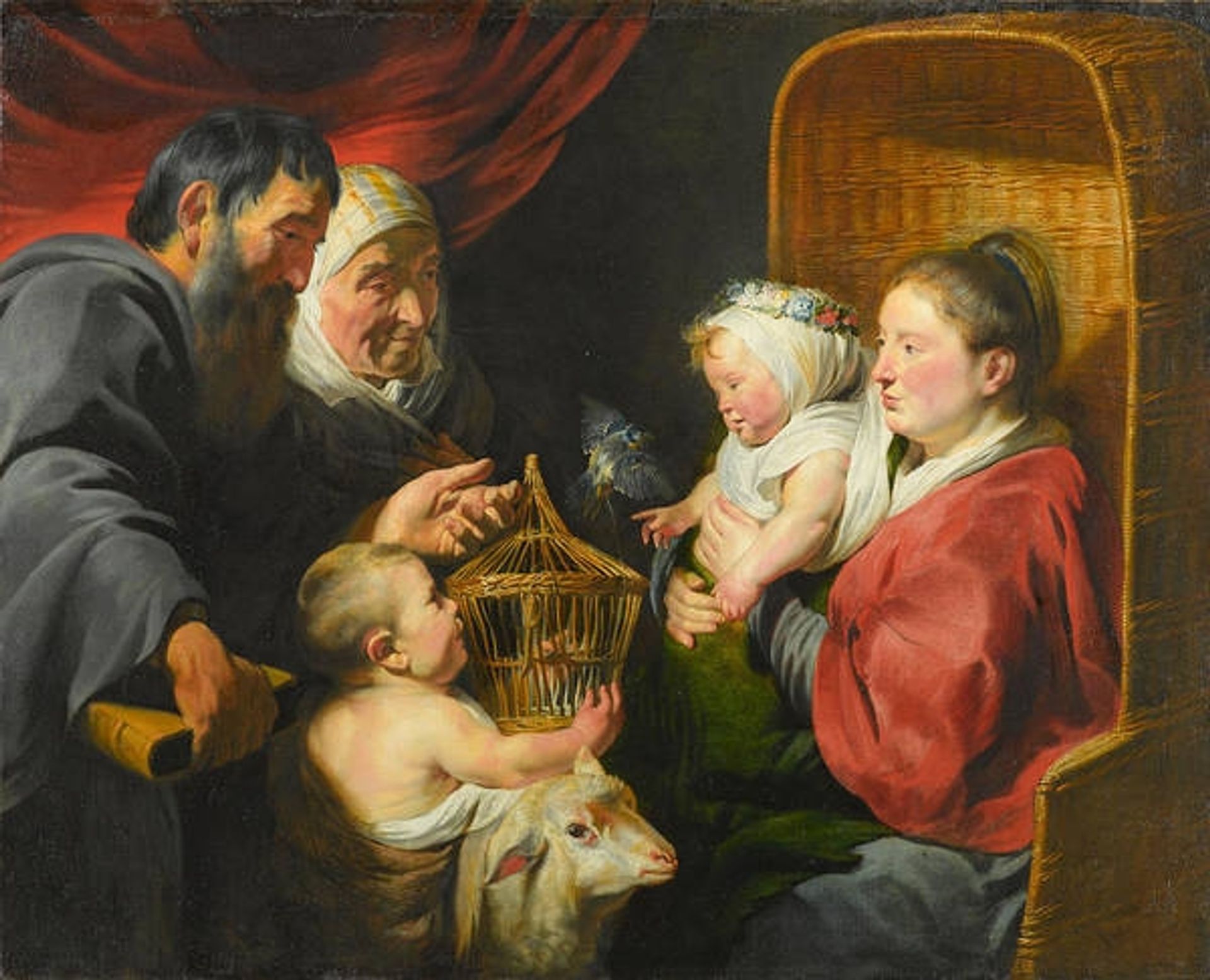 The Virgin and Child with St John and His Parents by Jacob Jordaens