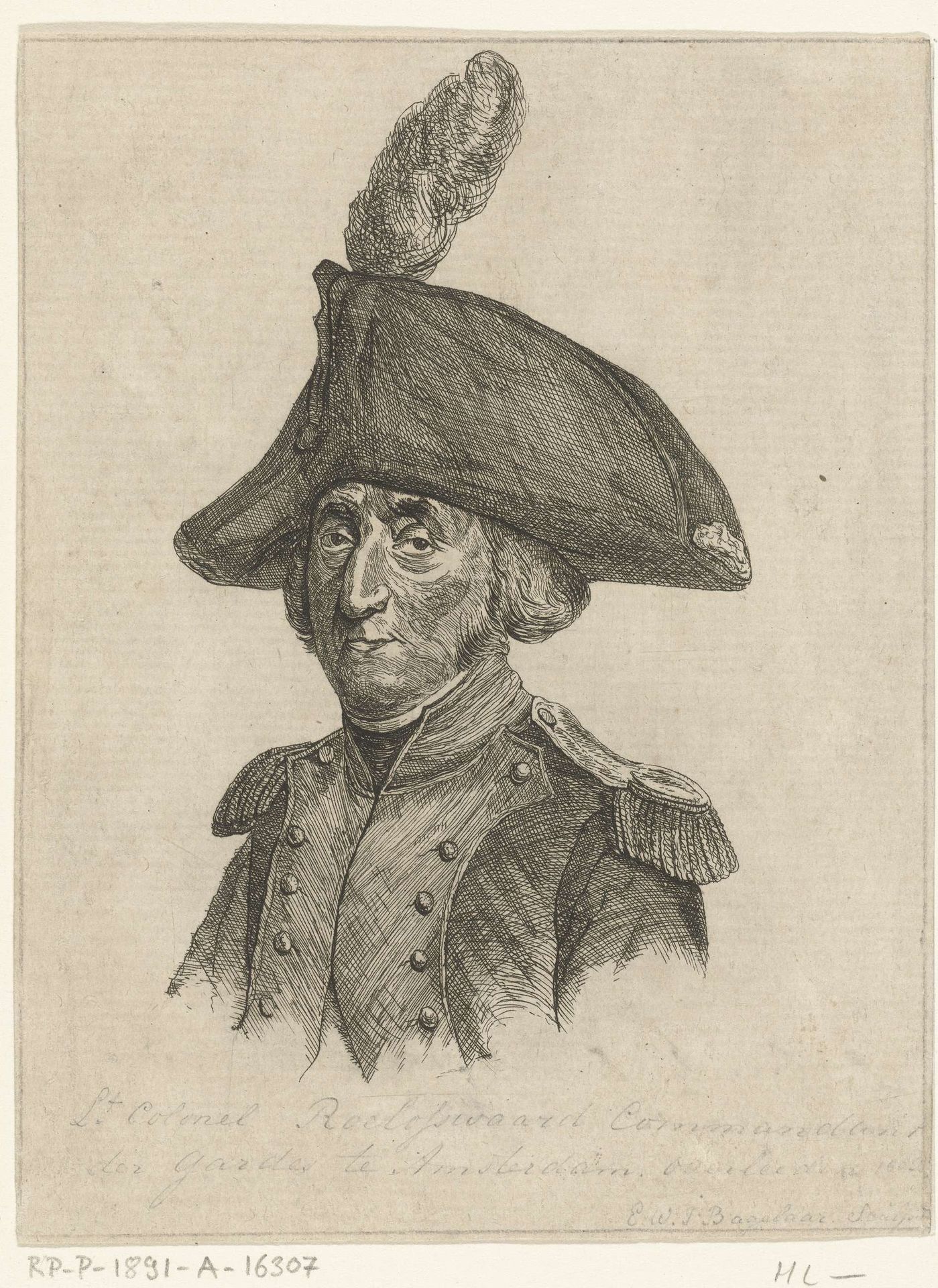 Portret van luitenant-kolonel Benjamin Roelofswaard by Ernst Willem Jan Bagelaar