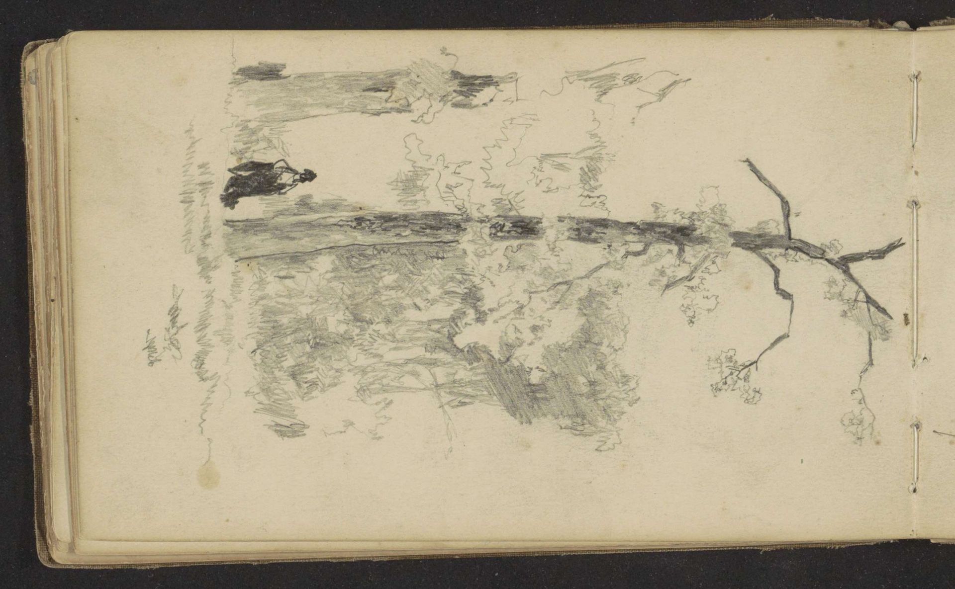 Figuur bij een bosrand by Johan Hendrik Weissenbruch