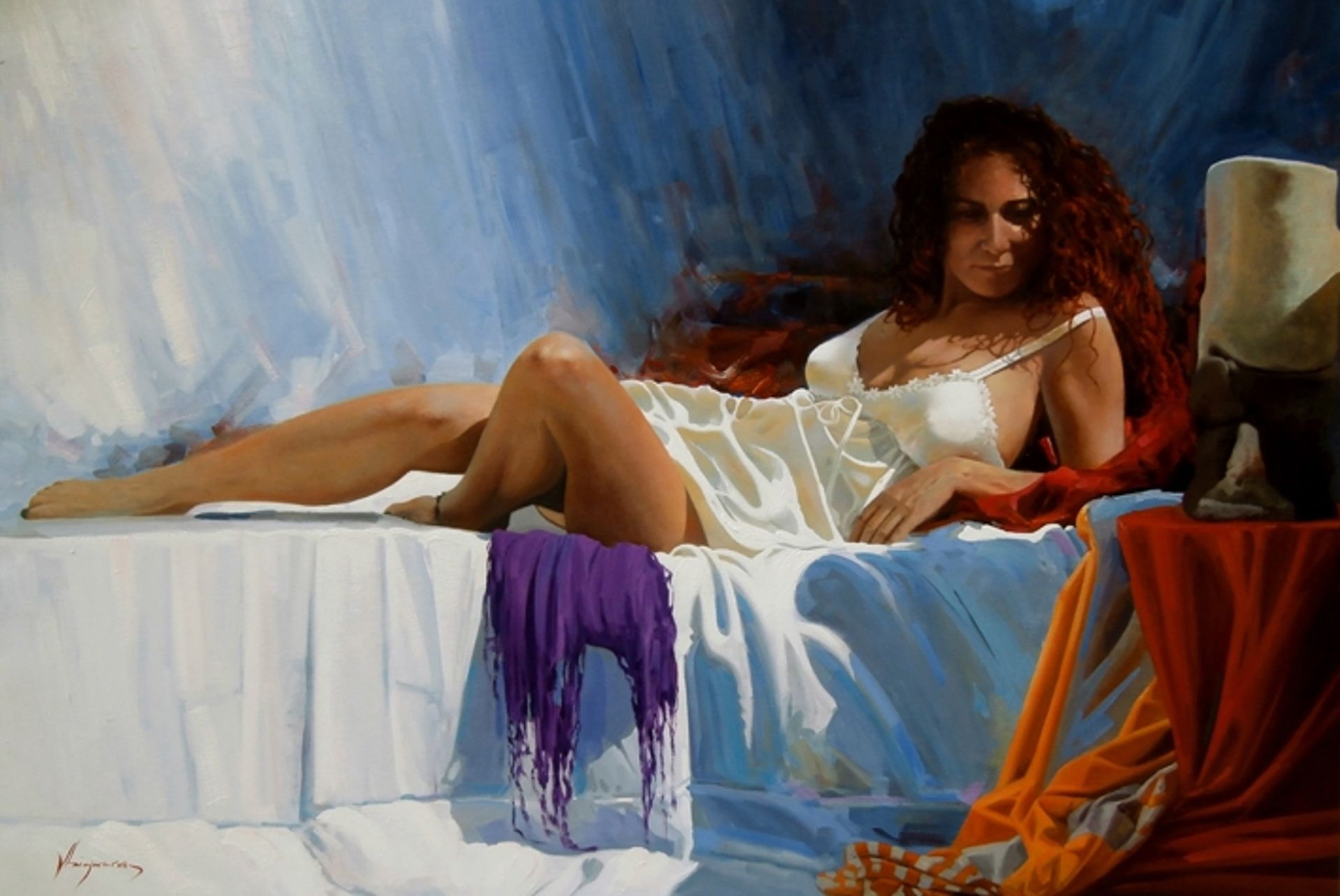 Woman with red hair II by Jose Higuera