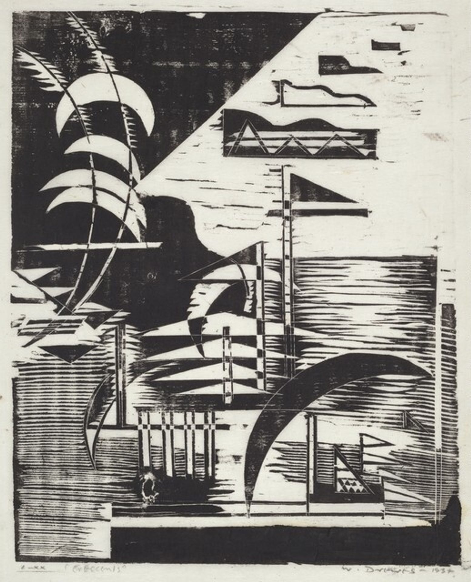 Composition IX - Crescents by Werner Drewes