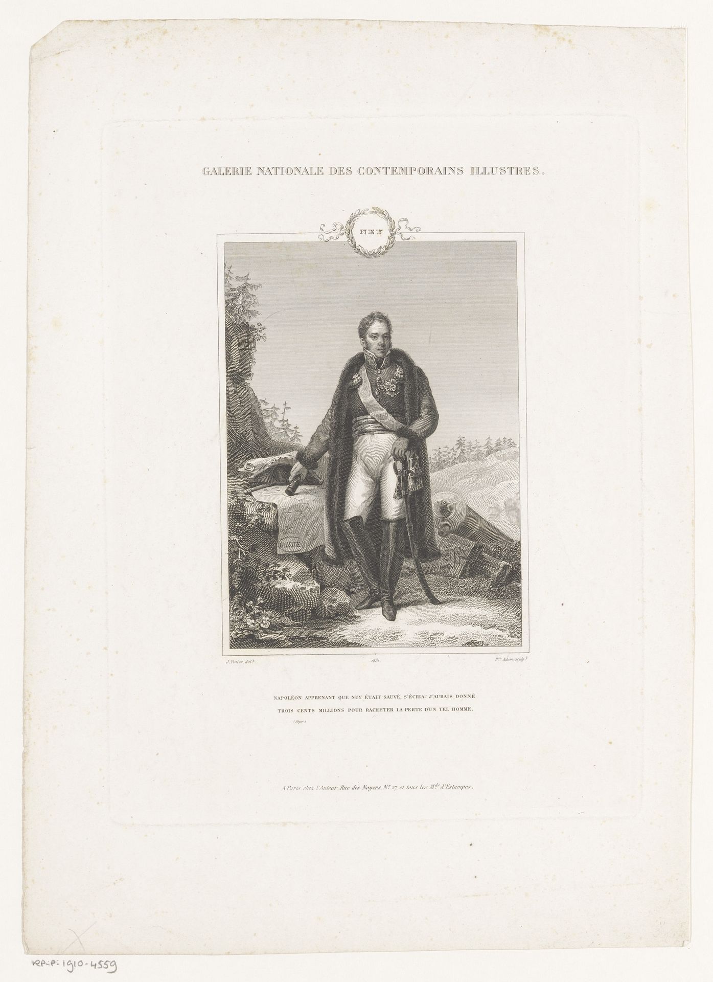 Portret van Michel Ney by Pierre Michel Adam
