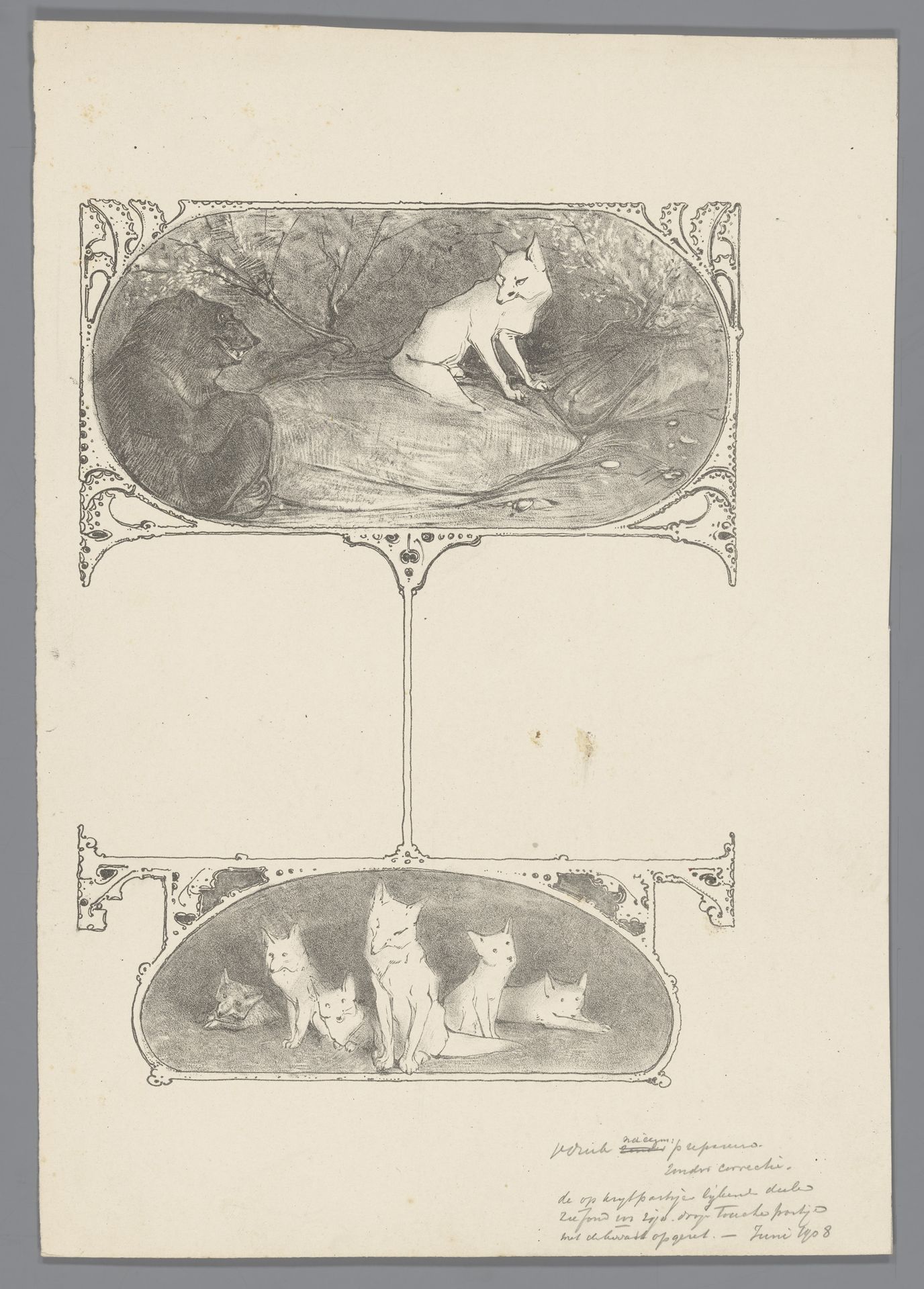 Beer (Bruun) en vos (Reinaert) by Bernard Willem Wierink