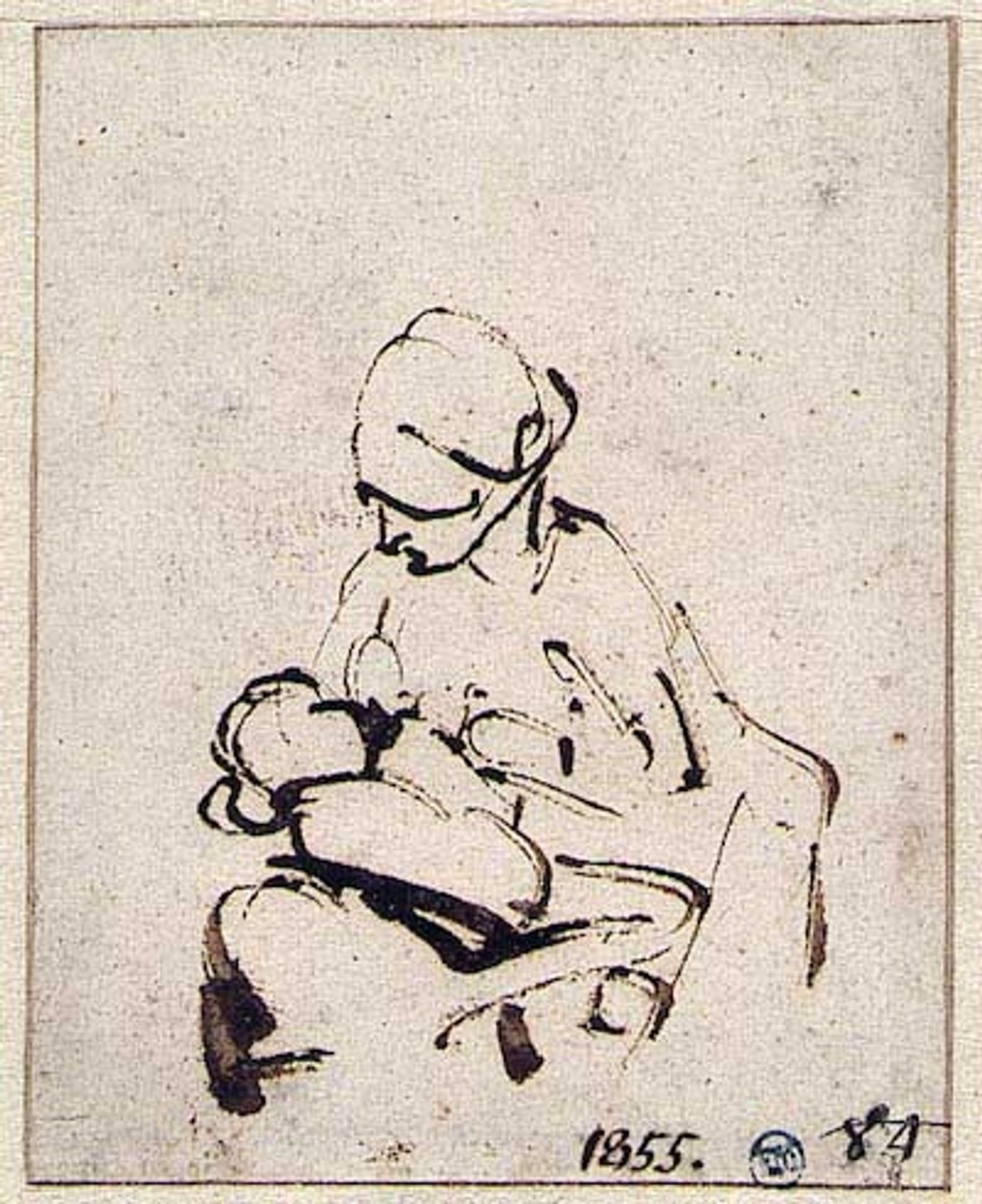 Woman suckling a child by Rembrandt van Rijn