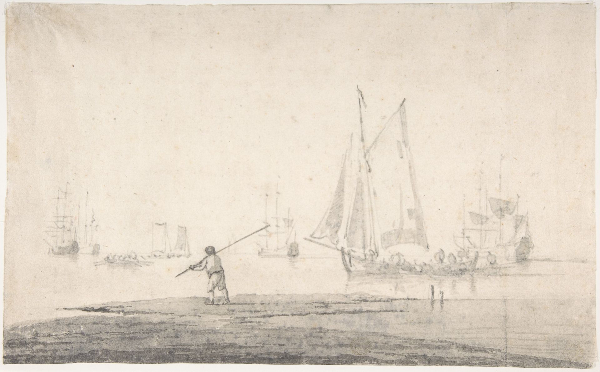 Boats Becalmed by Willem van de Velde II