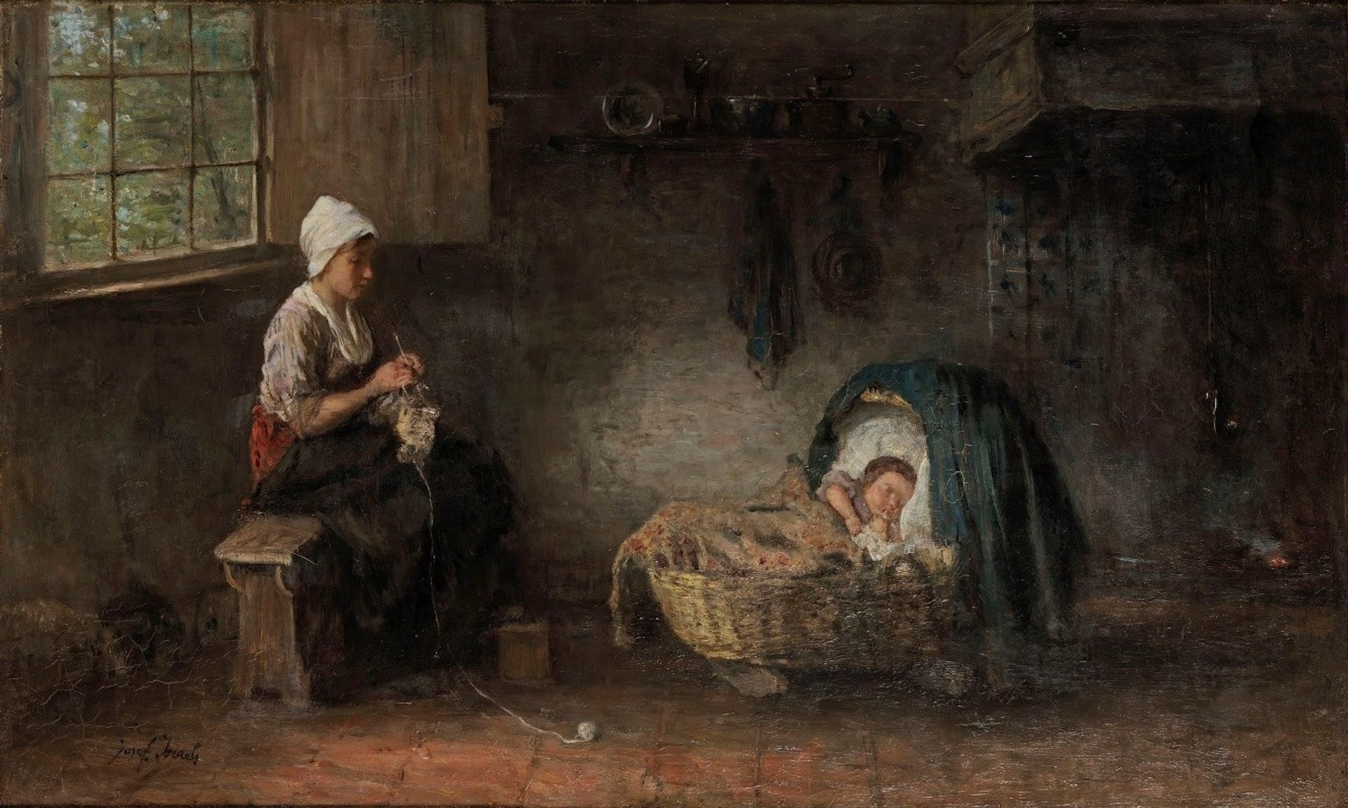 Mother’s treasure by Jozef Israëls