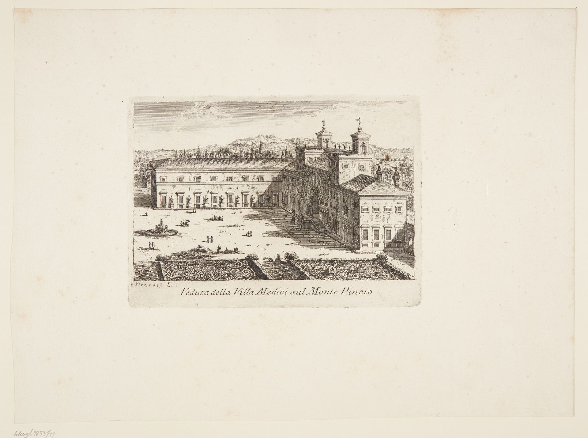 View of the Villa Medici on the Pincian Hill by Giovanni Battista Piranesi