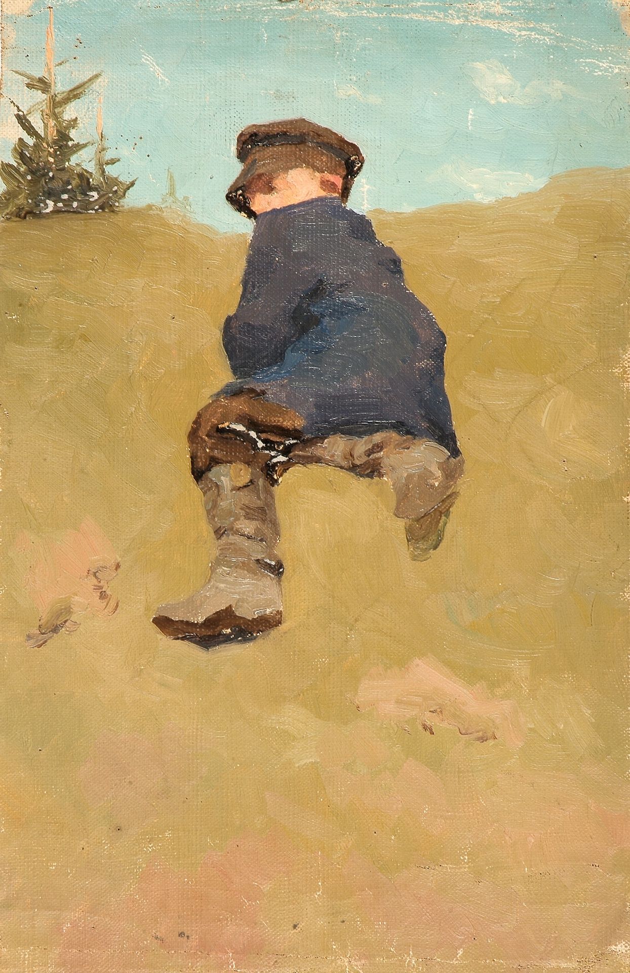 Study of lying boy by Nicholas Roerich